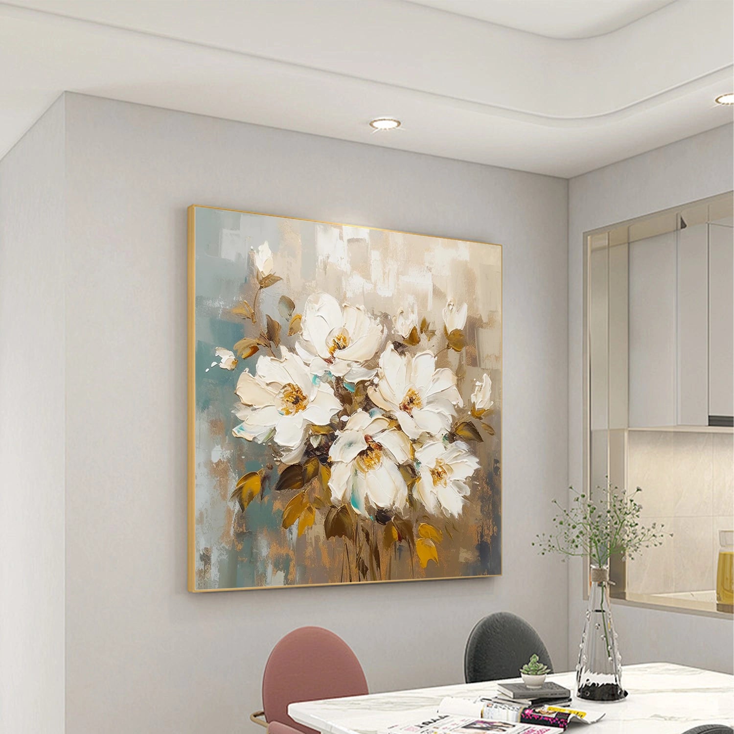 Flower And Tree Abstract Texture Canvas Art #FT 224