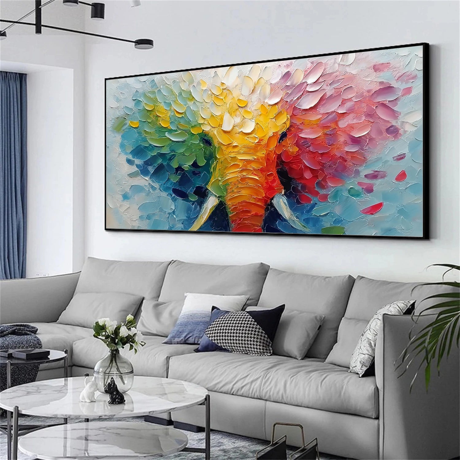 Colorful Abstract Animal Textured Canvas Art #AP184
