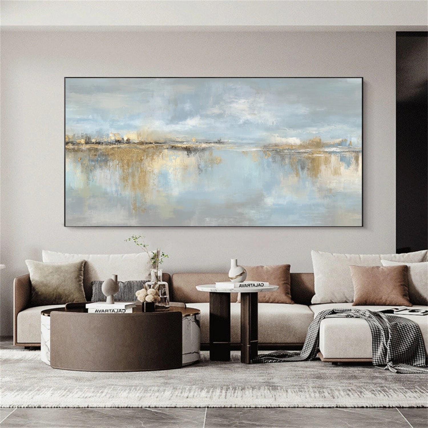 Blue & Green Abstract Wall Art #BG136
