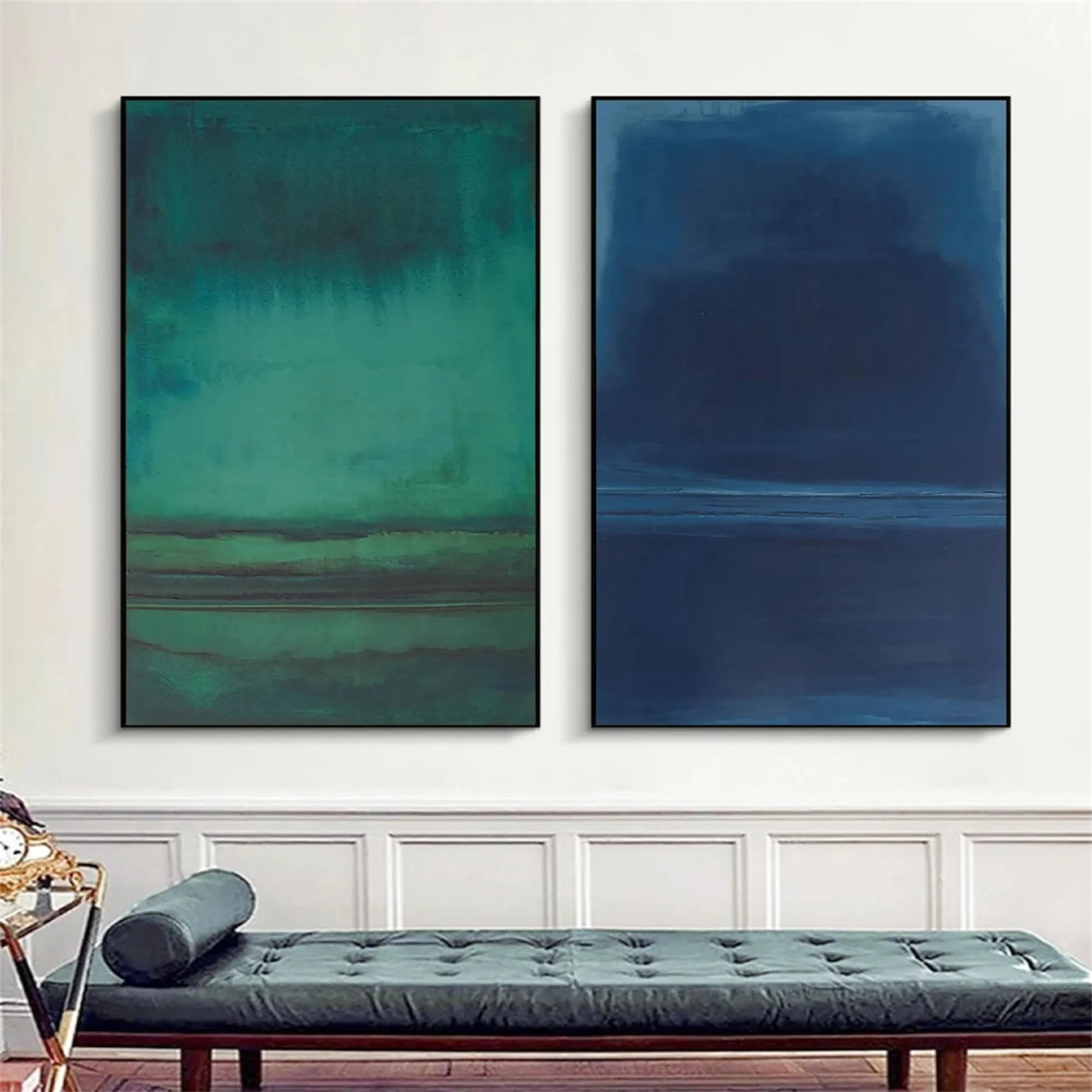 Blue & Green Abstract Set of 2 #BG053