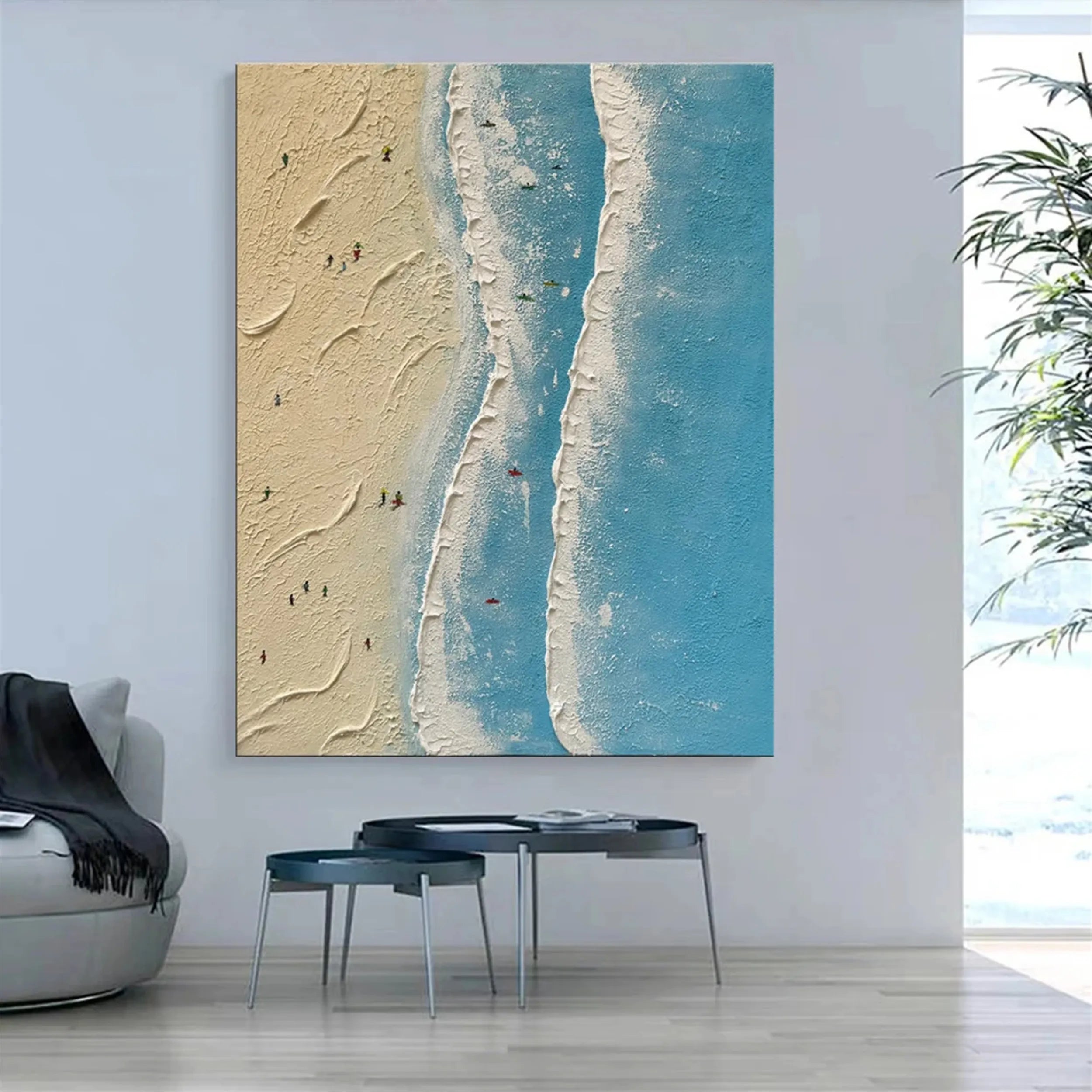 Seascape and Snowy Peak Painting #SP010