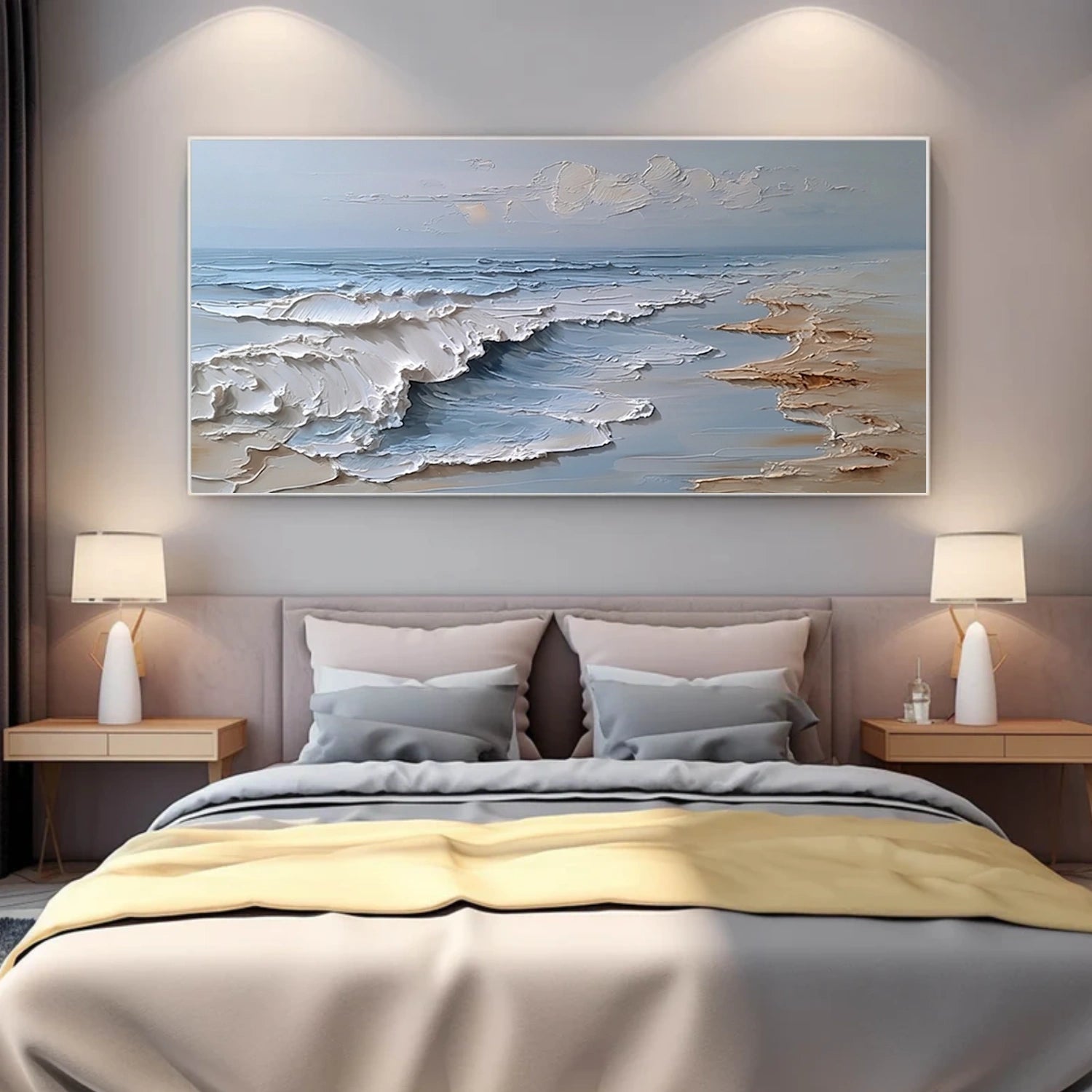 Ocean And Sky Abstract Texture Canvas Art #OS410