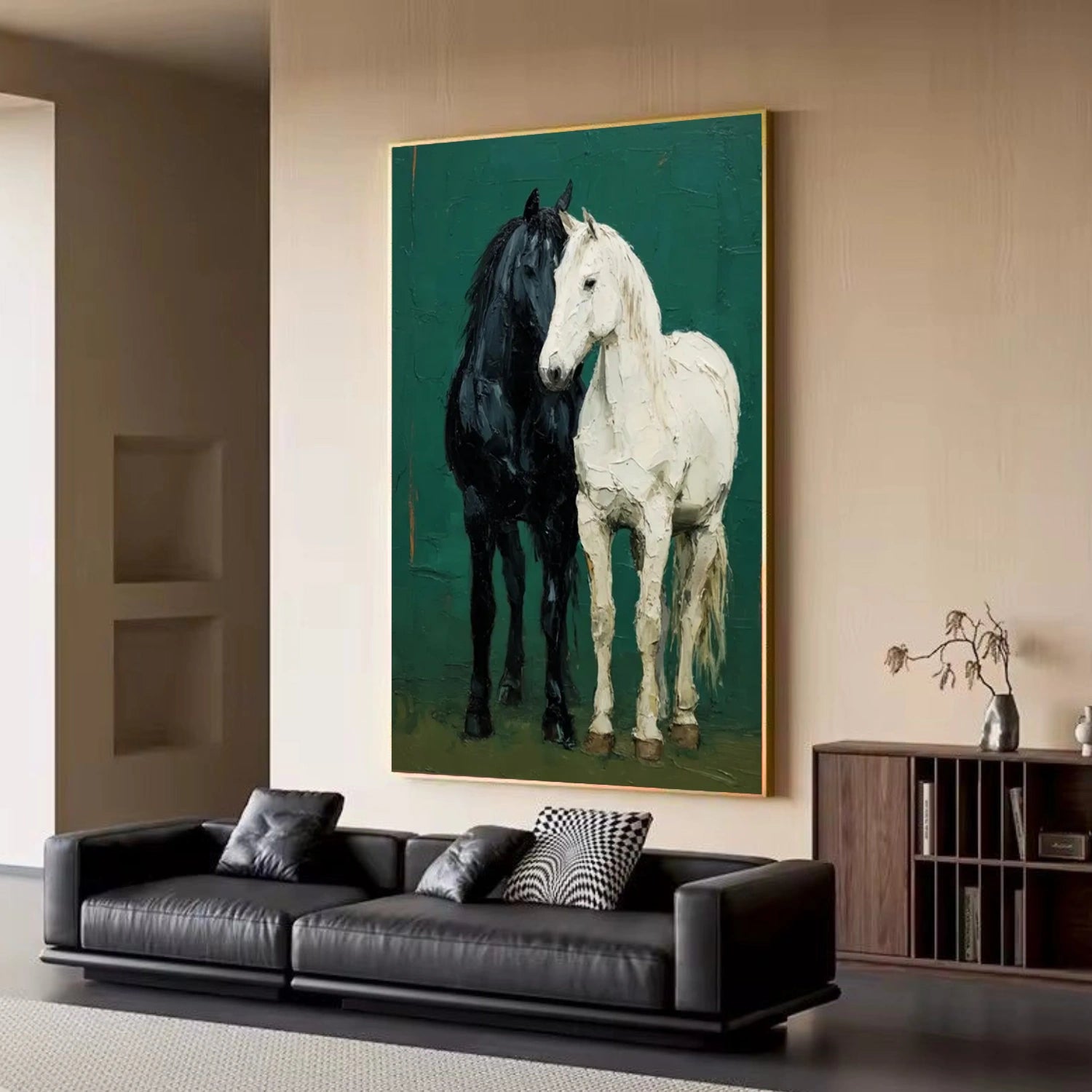 Abstract Animal Horse Canvas Art #AP215