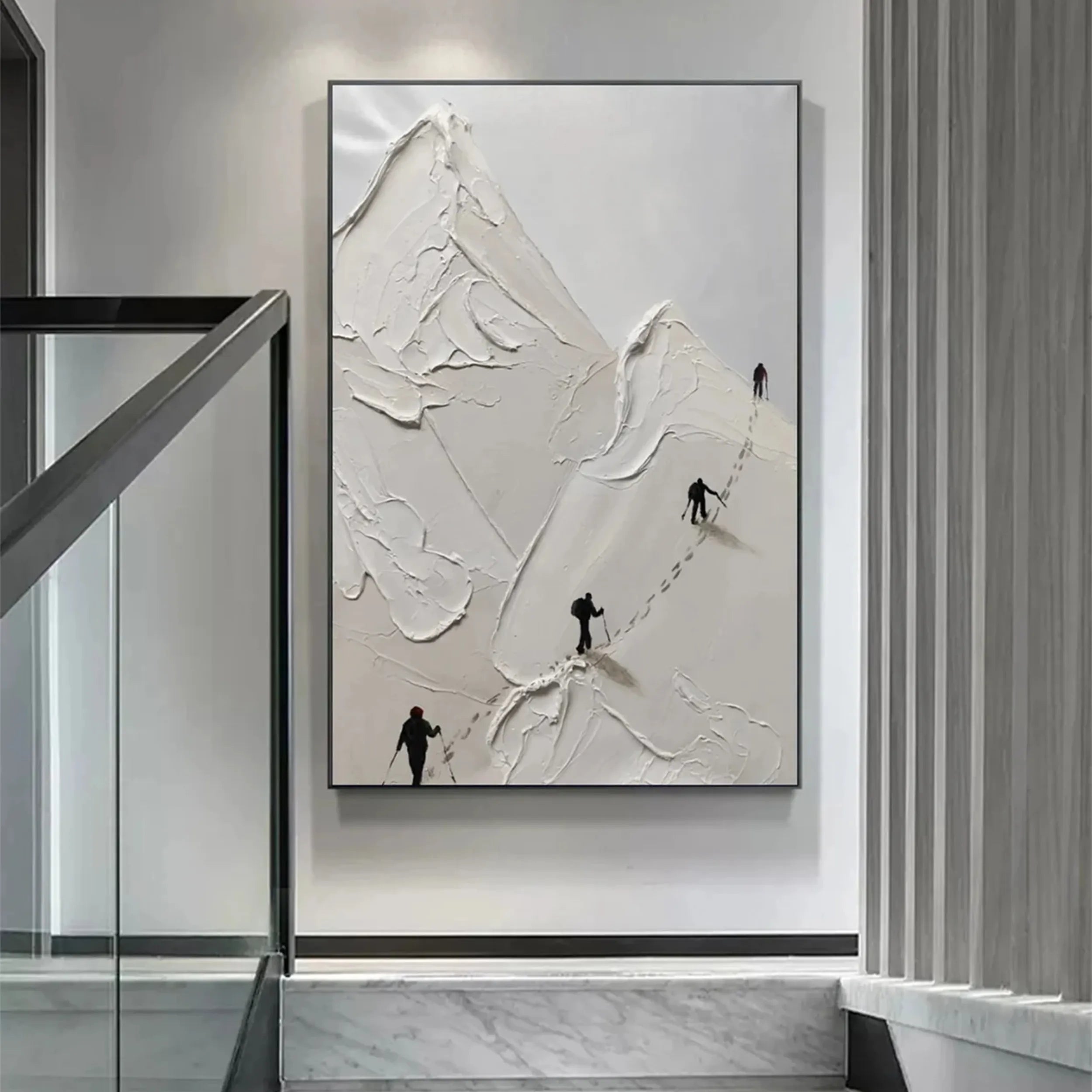 Skiing Sport Art Textured Painting Canvas #MM233