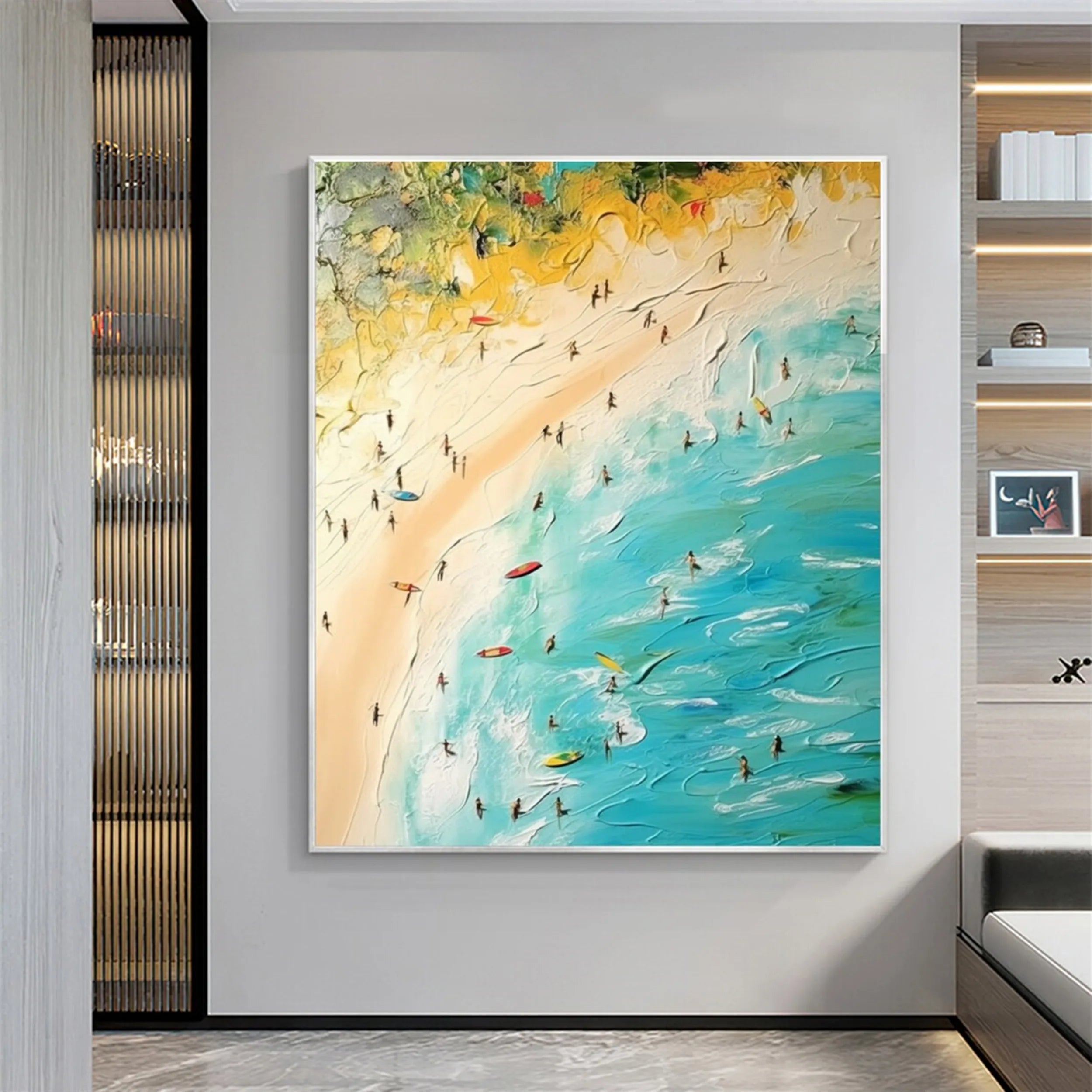 Seascape and Snowy Peak Painting #SP027