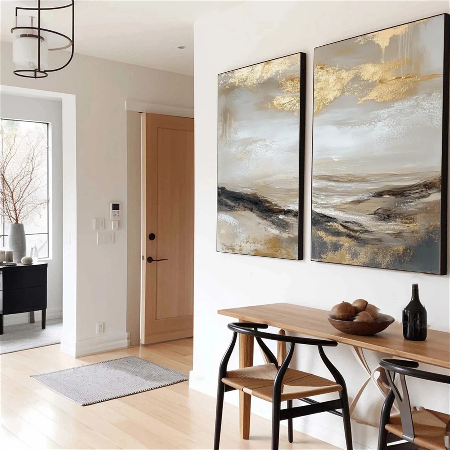 Abstract Textured Wall Art Set of 2 #AB 593