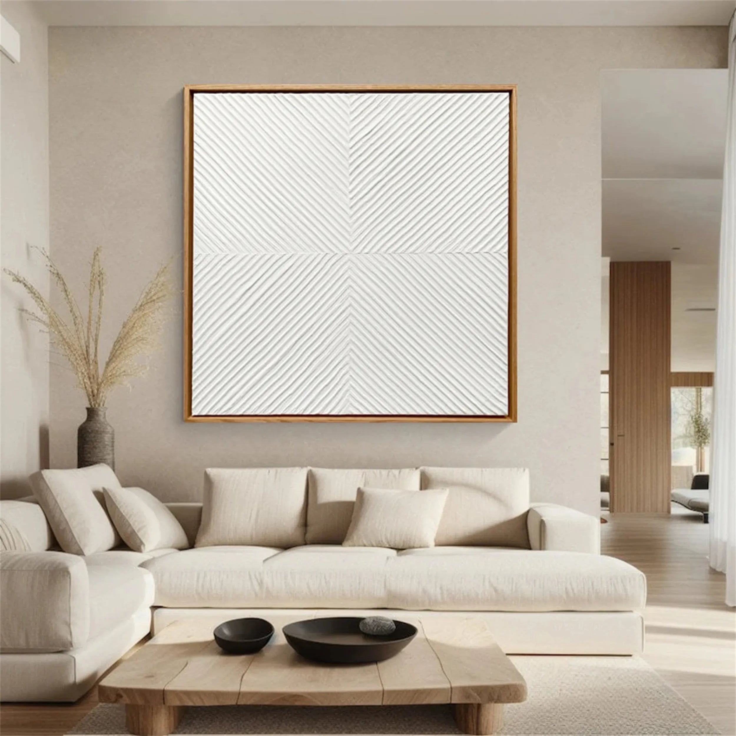 White Minimalist Textured Painting Canvas #MM205