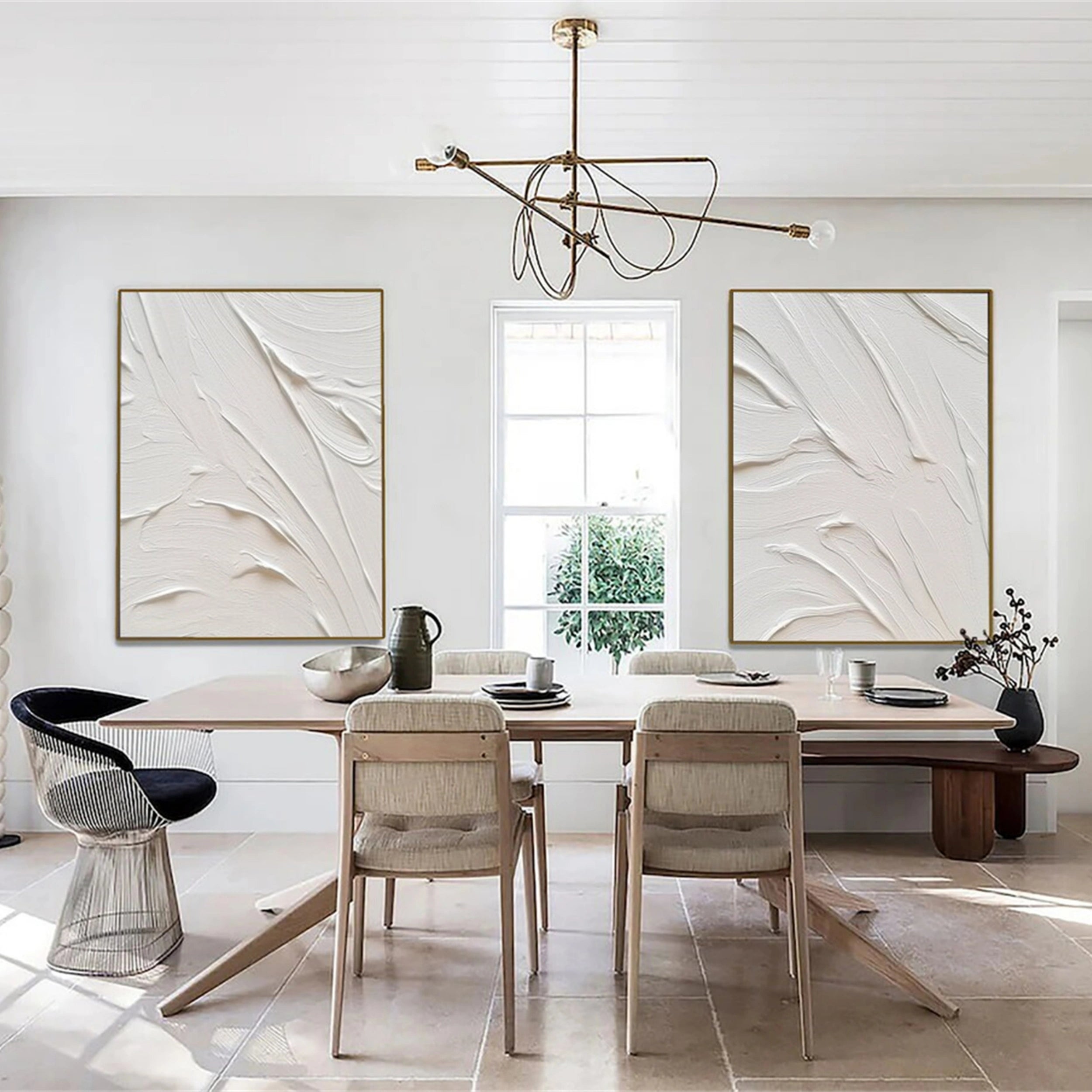 Plaster Art Minimalist Textured Paintings Set of 2 #MM130