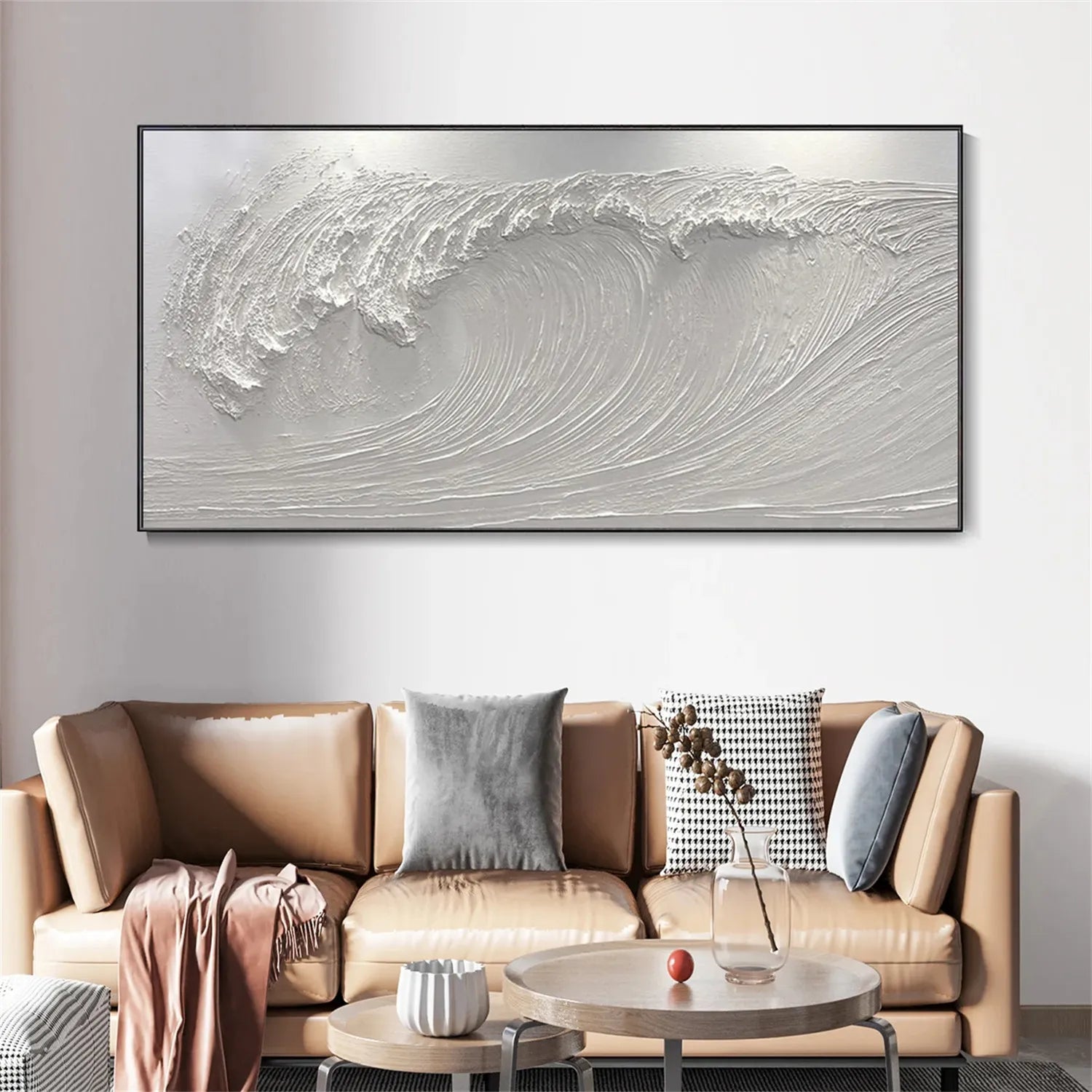 White Minimalist Textured Painting Canvas #MM270