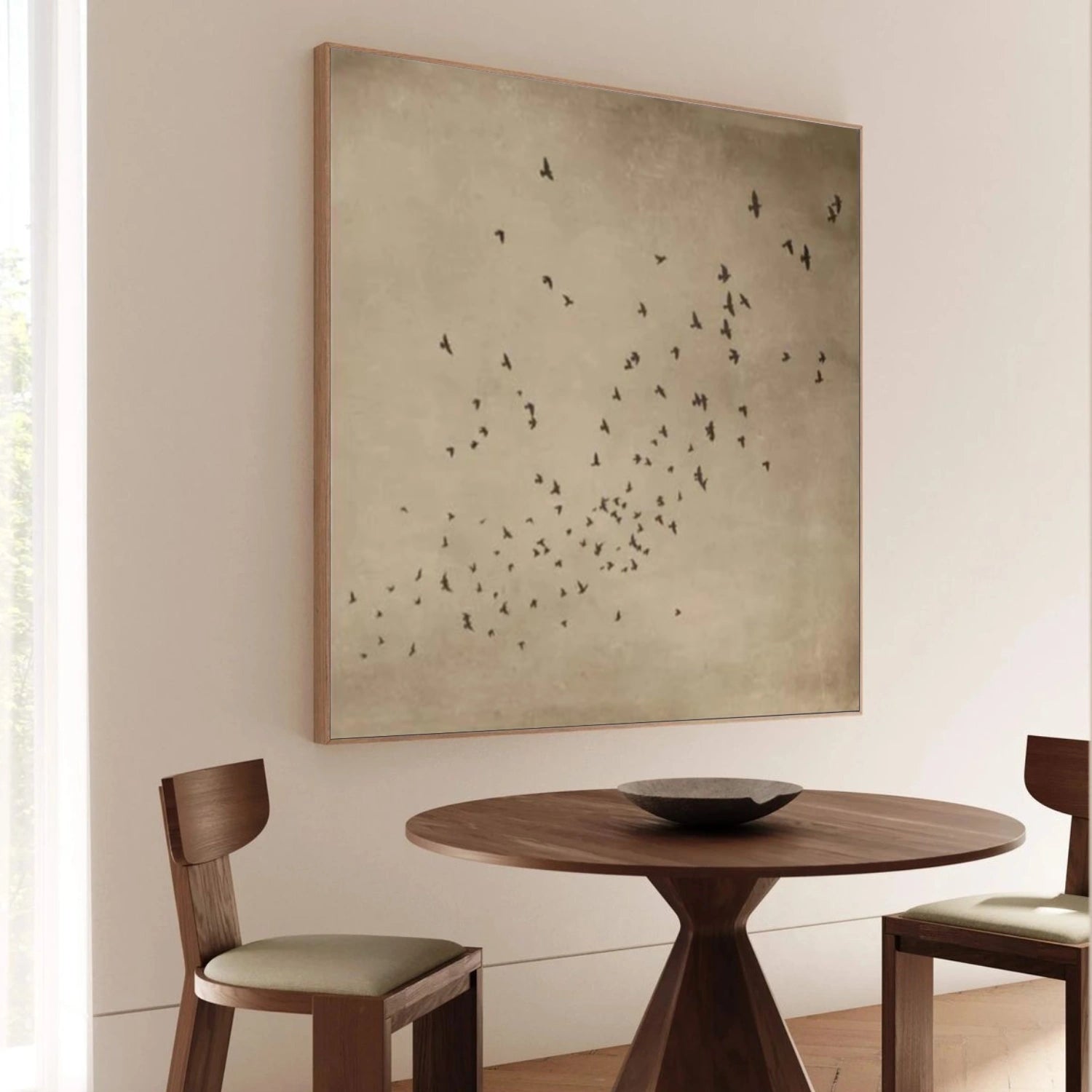 Beige & Brown Abstract Animal Canvas Art #AP216