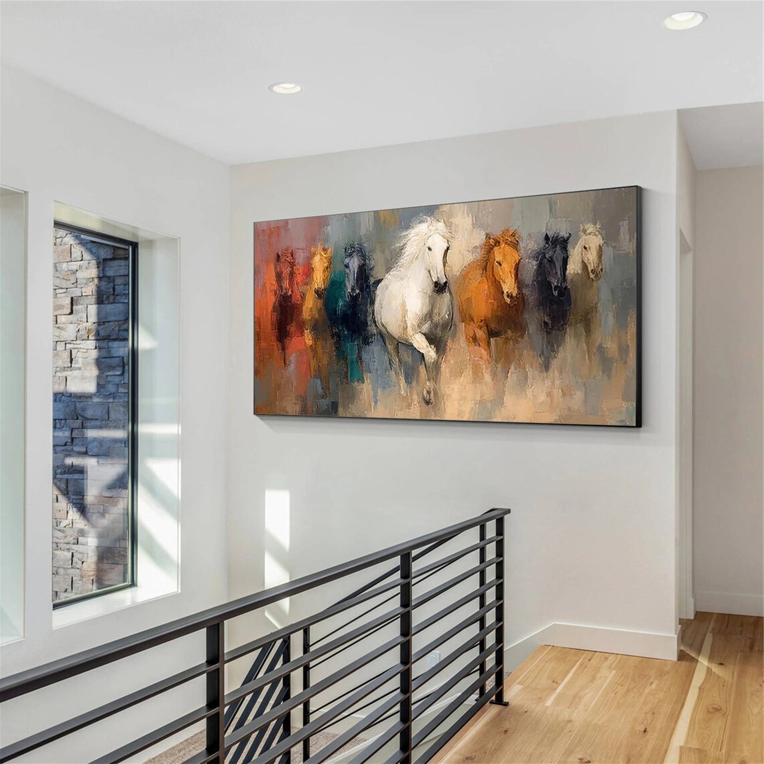 Abstract Horse Animal Canvas Art #AP221