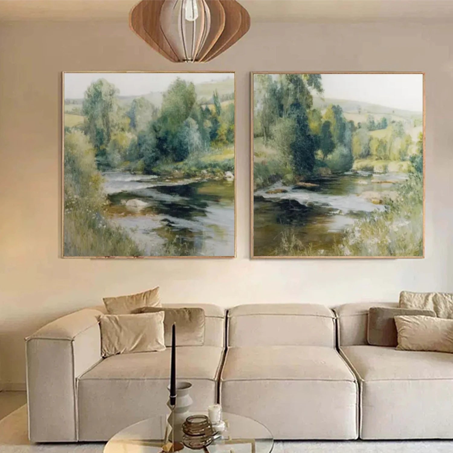 Abstract Urban Square Set of 2 Landscape Painting #UL 046