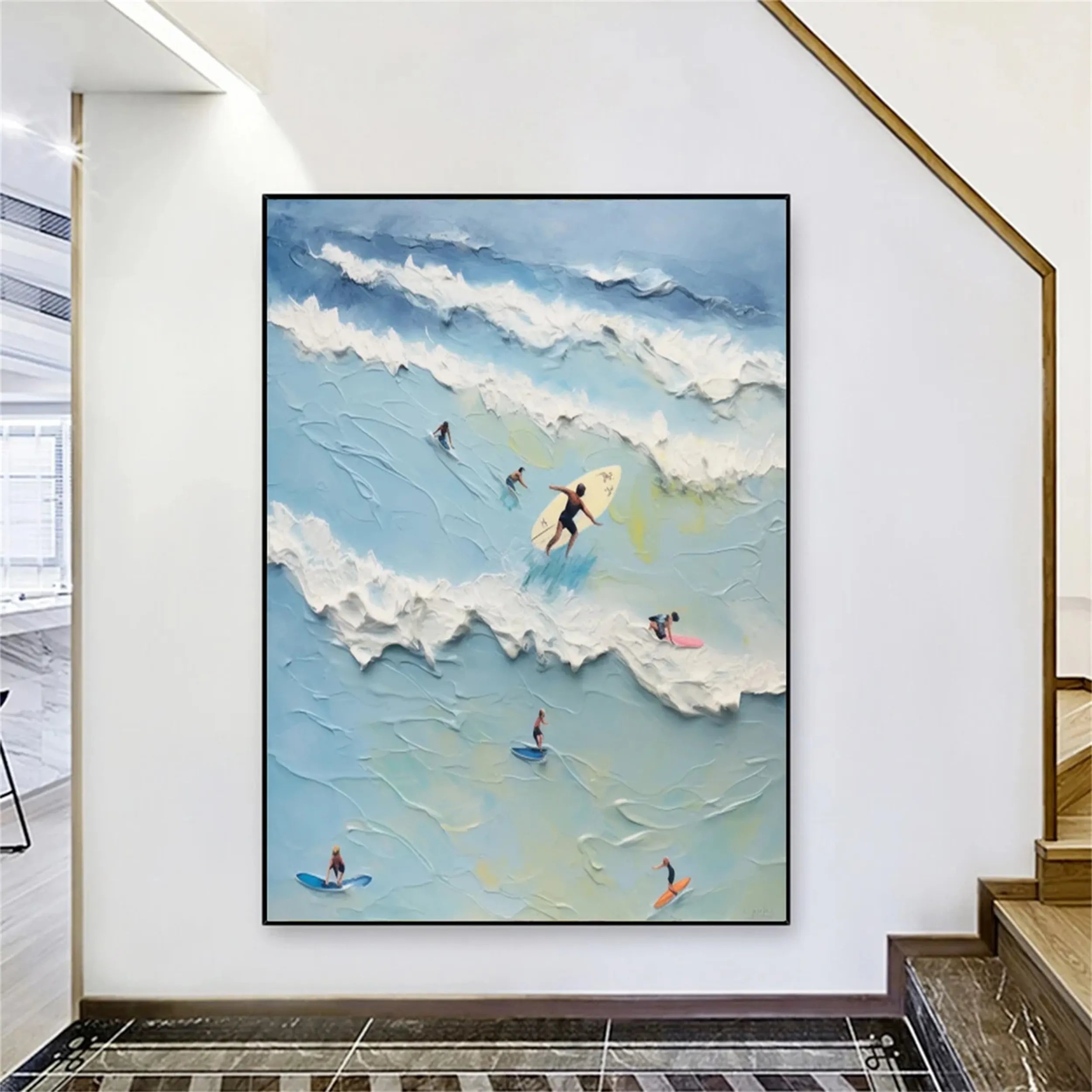 Seascape and Snowy Peak Painting #SP020