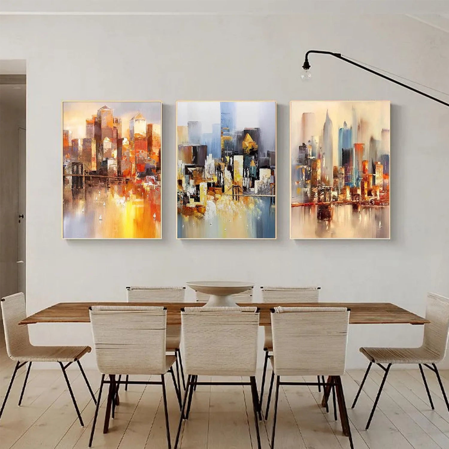 Colorful Abstract Urban Set of 3 Landscape Painting #UL 038