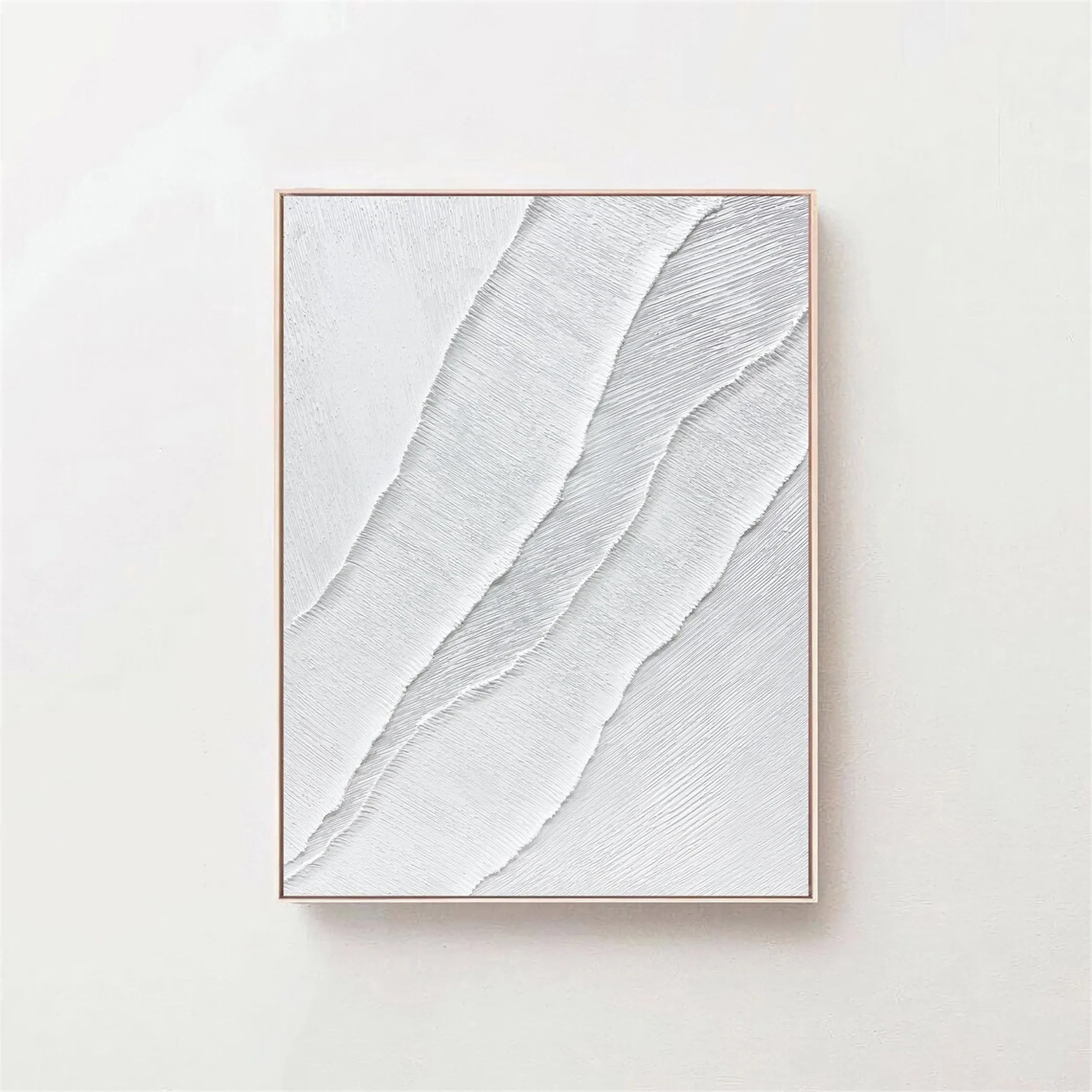 White Minimalist Textured Painting Canvas #MM184