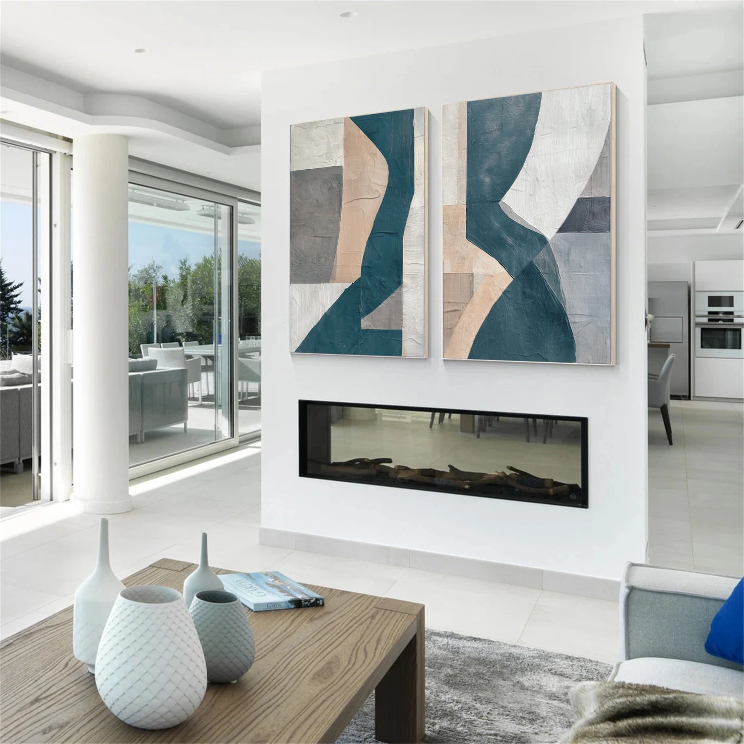 Abstract Textured Wall Art Set of 2 #AB 608