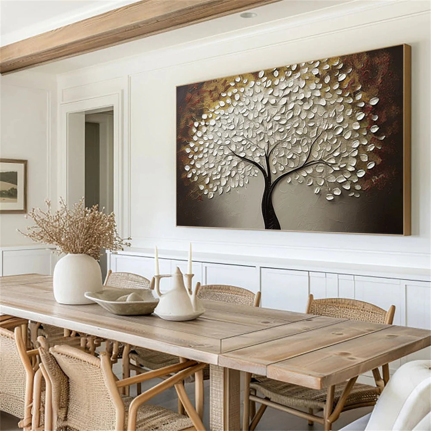 Flower & Tree Abstract Texturte Canvas Art #FT 244