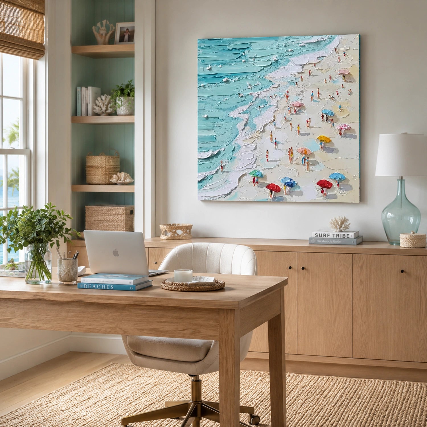 Ocean And Sky Abstract Texture Canvas Art #OS425