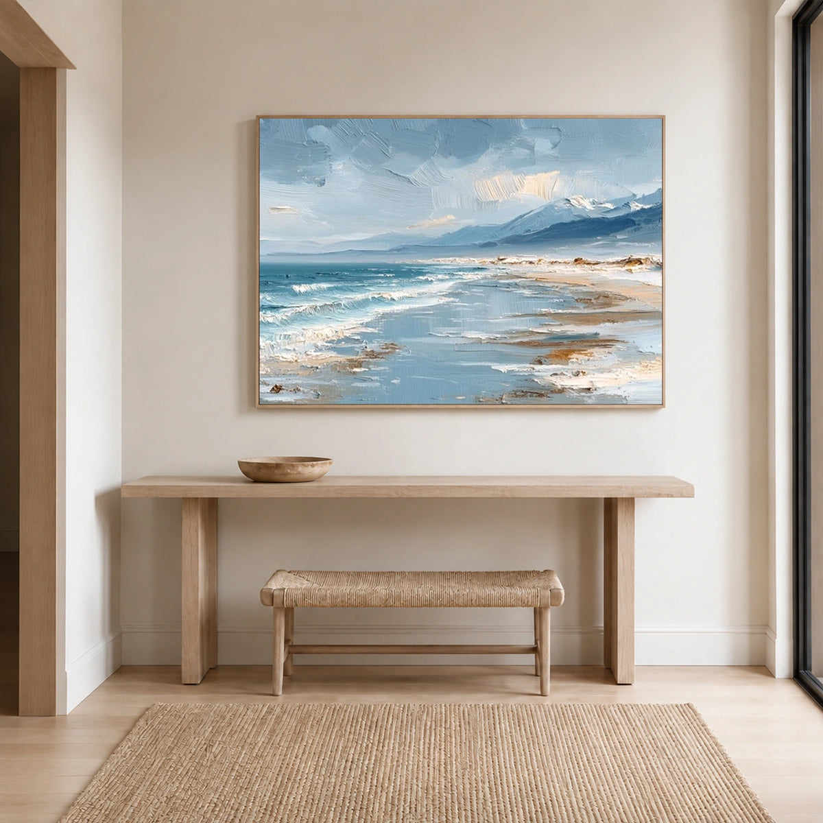 Ocean And Sky Abstract Texture Canvas Art #OS488