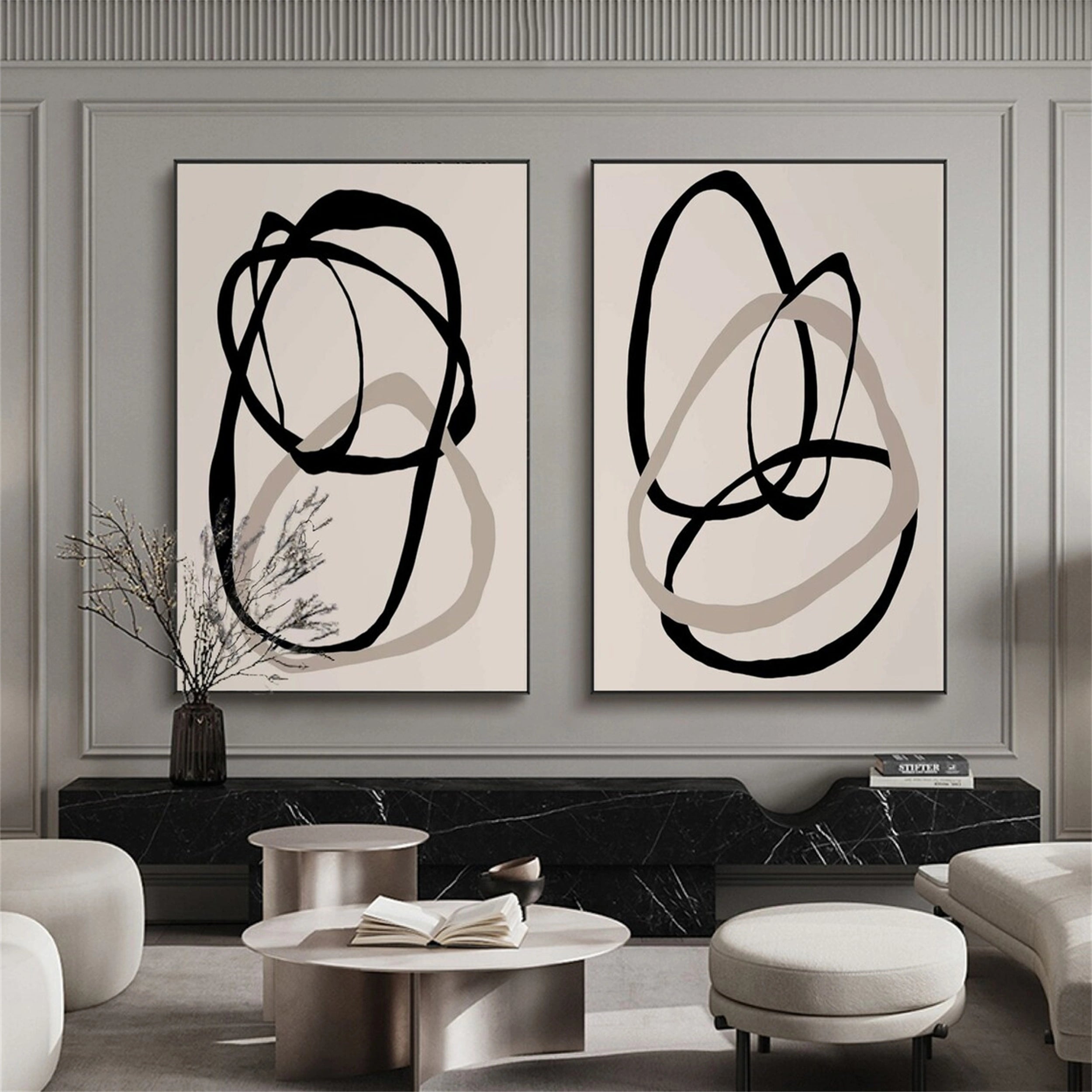 Abstract Painting Set of 2 #AB 097