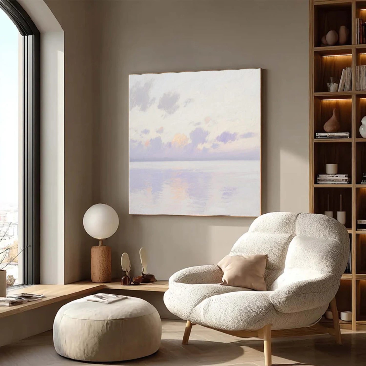 Ocean And Sky Abstract Canvas Art #OS359