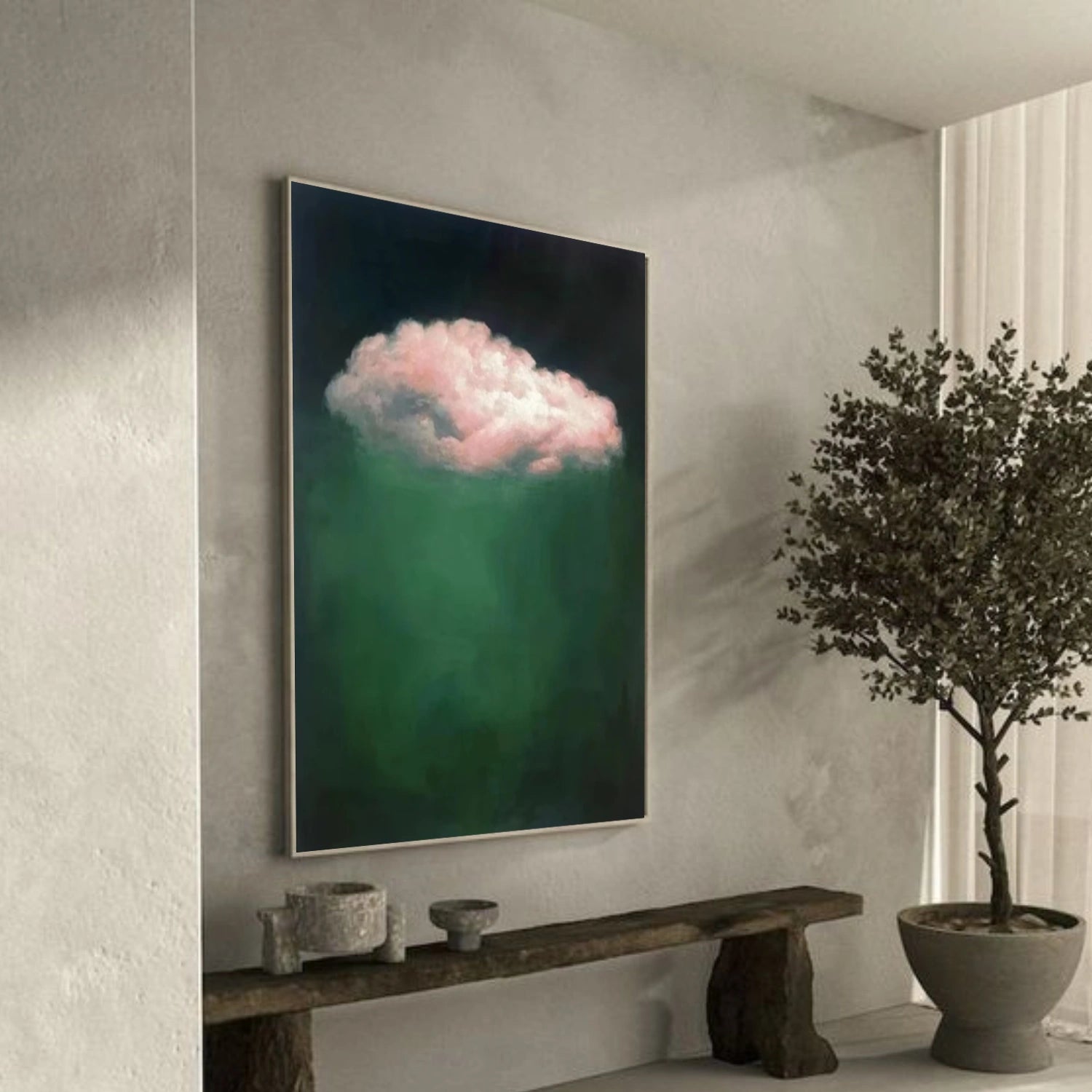 Ocean And Sky Abstract Canvas Art #OS364