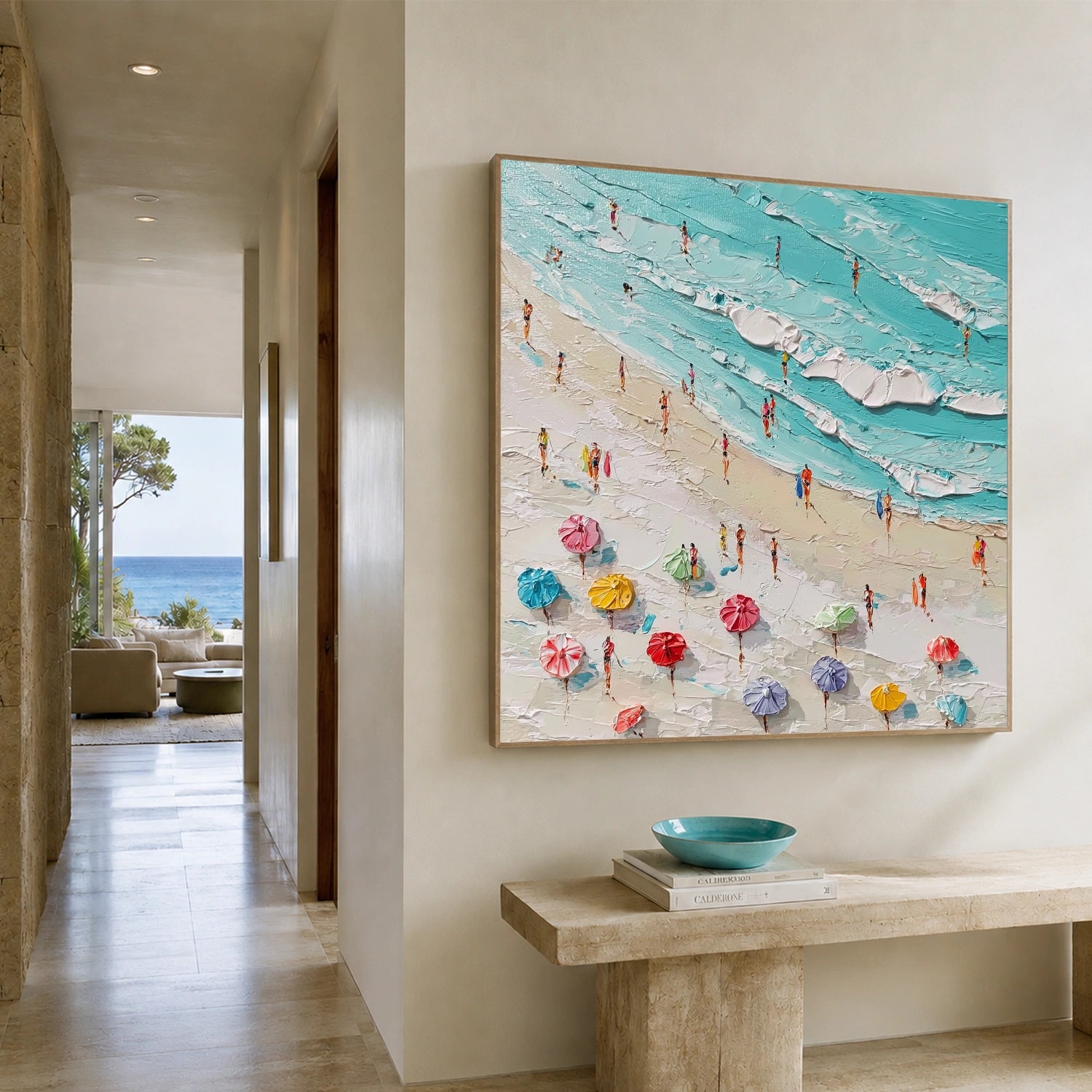 Ocean And Sky Abstract Texture Canvas Art #OS424