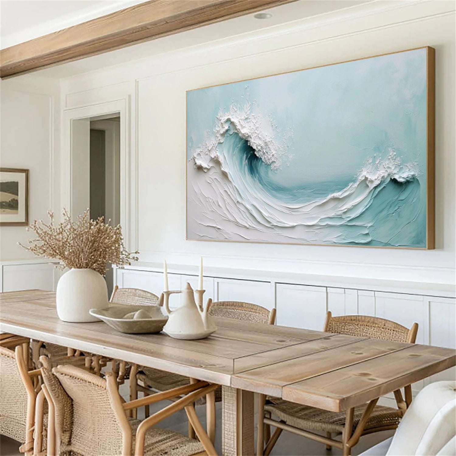 Ocean And Sky Abstract Textured Canvas Art #OS 332