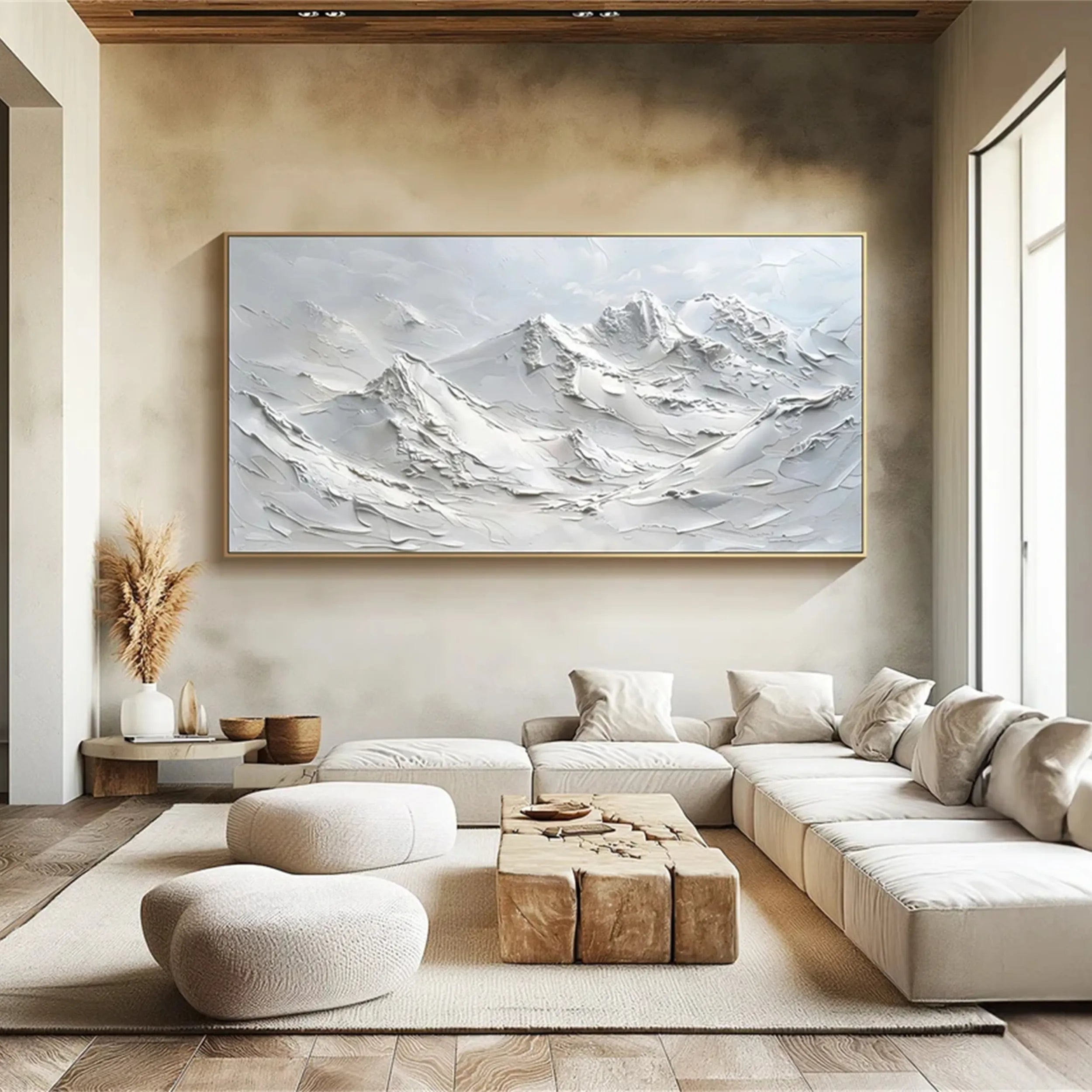 White Minimalist Textured Painting Canvas #MM240