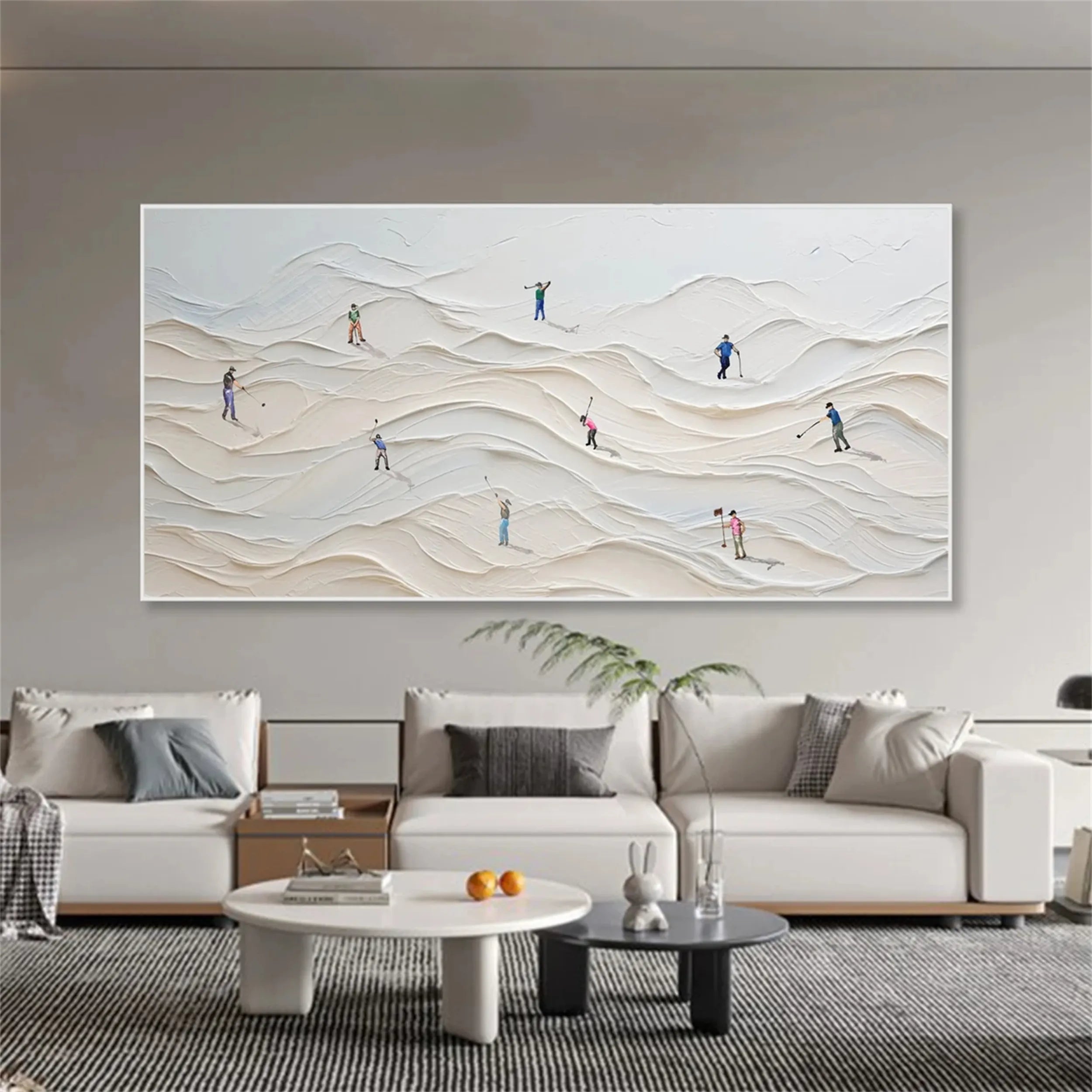 Skiing Sport Art Textured Painting Canvas #MM215