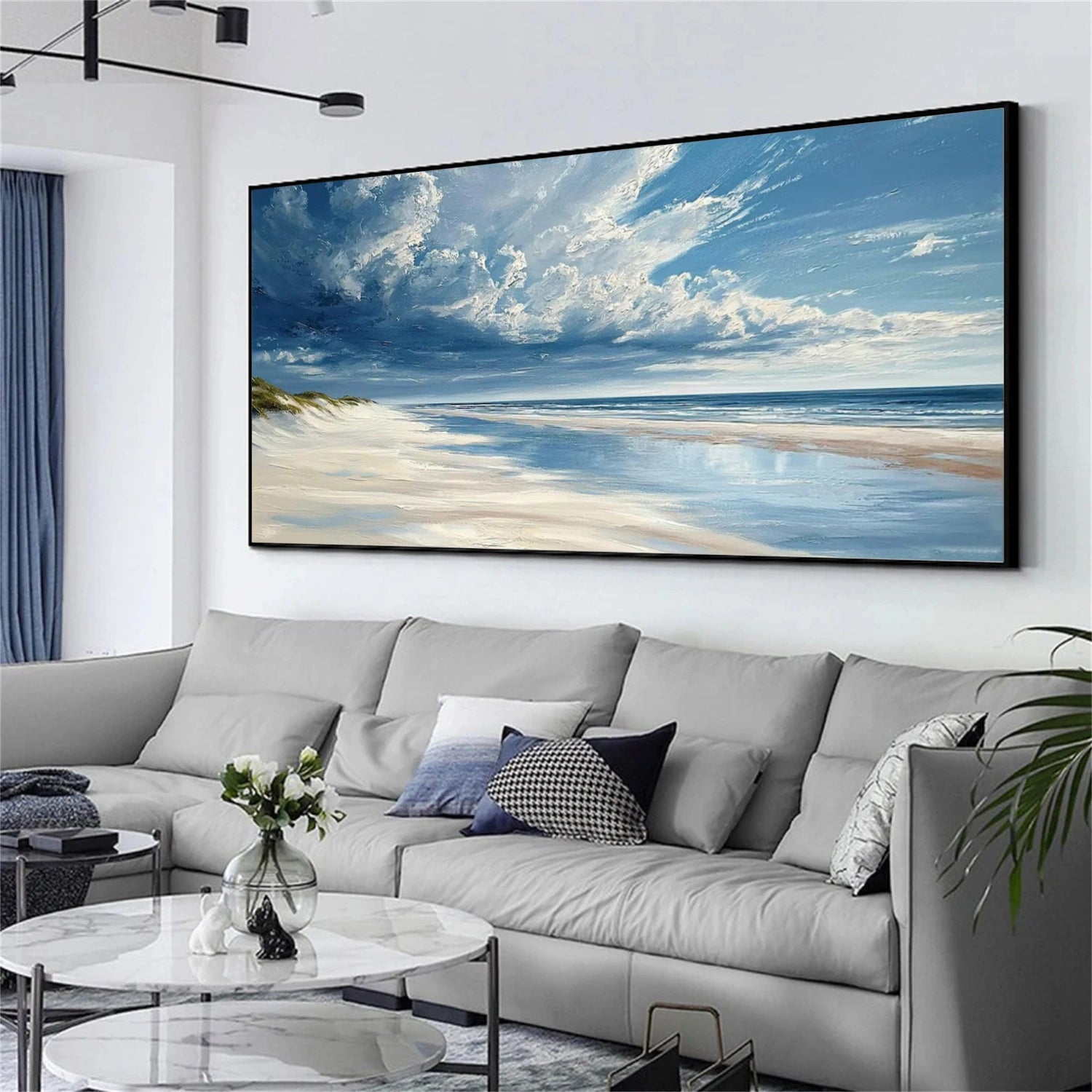 Ocean And Sky Abstract Canvas Art #OS 331
