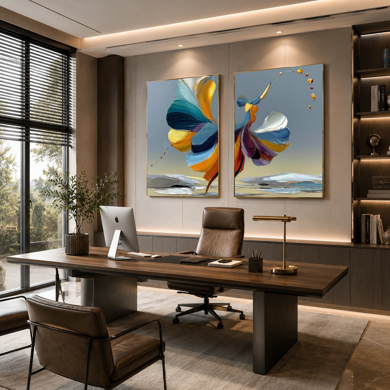 Abstract Portrait Texture Wall Art Set of 2 #PT 078
