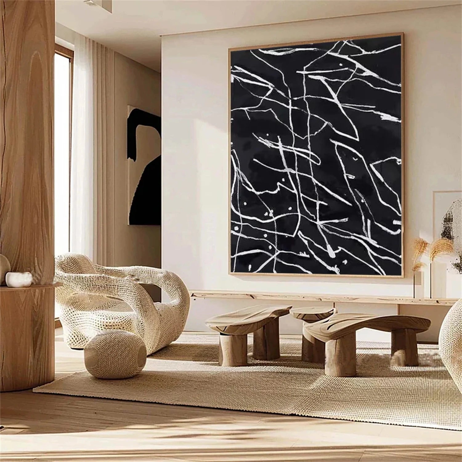 Black & White Abstract Wall Art #AB 515