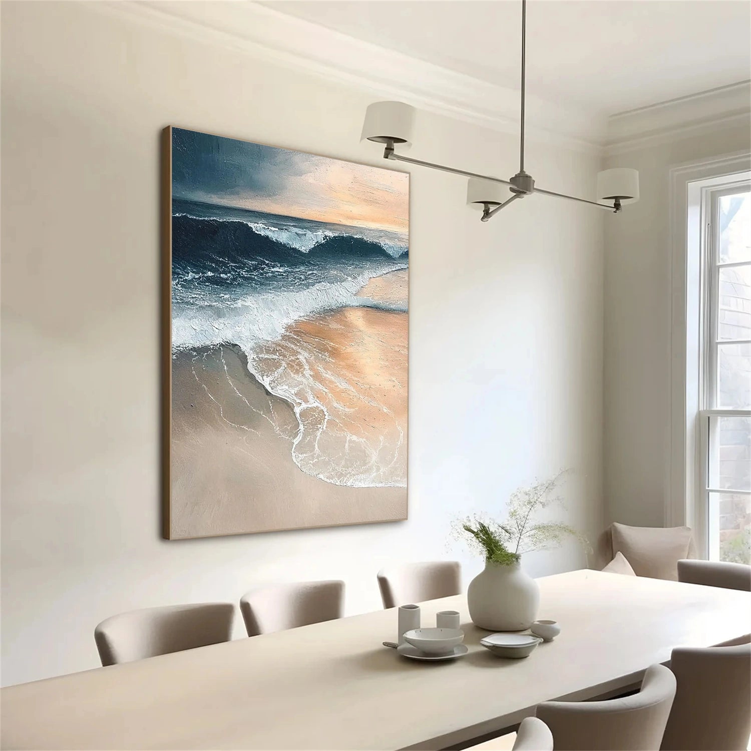 Ocean And Sky Abstract Texture Canvas Art #OS394