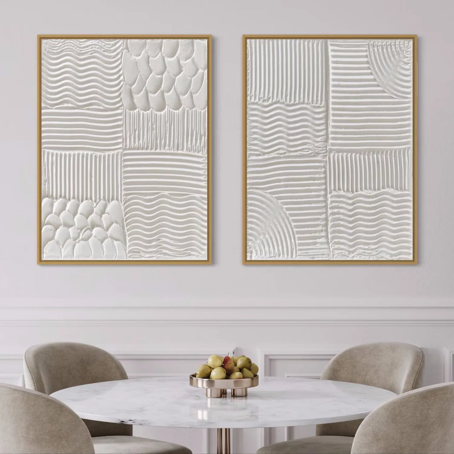 Plaster Art Minimalist Textured Paintings Set of 2 #MM278