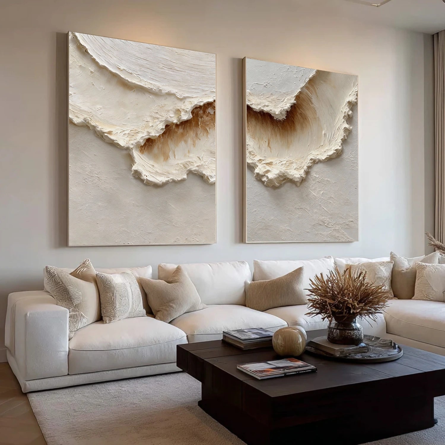 Ocean And Sky Abstract Texture Canvas Art Set of 2 #OS370