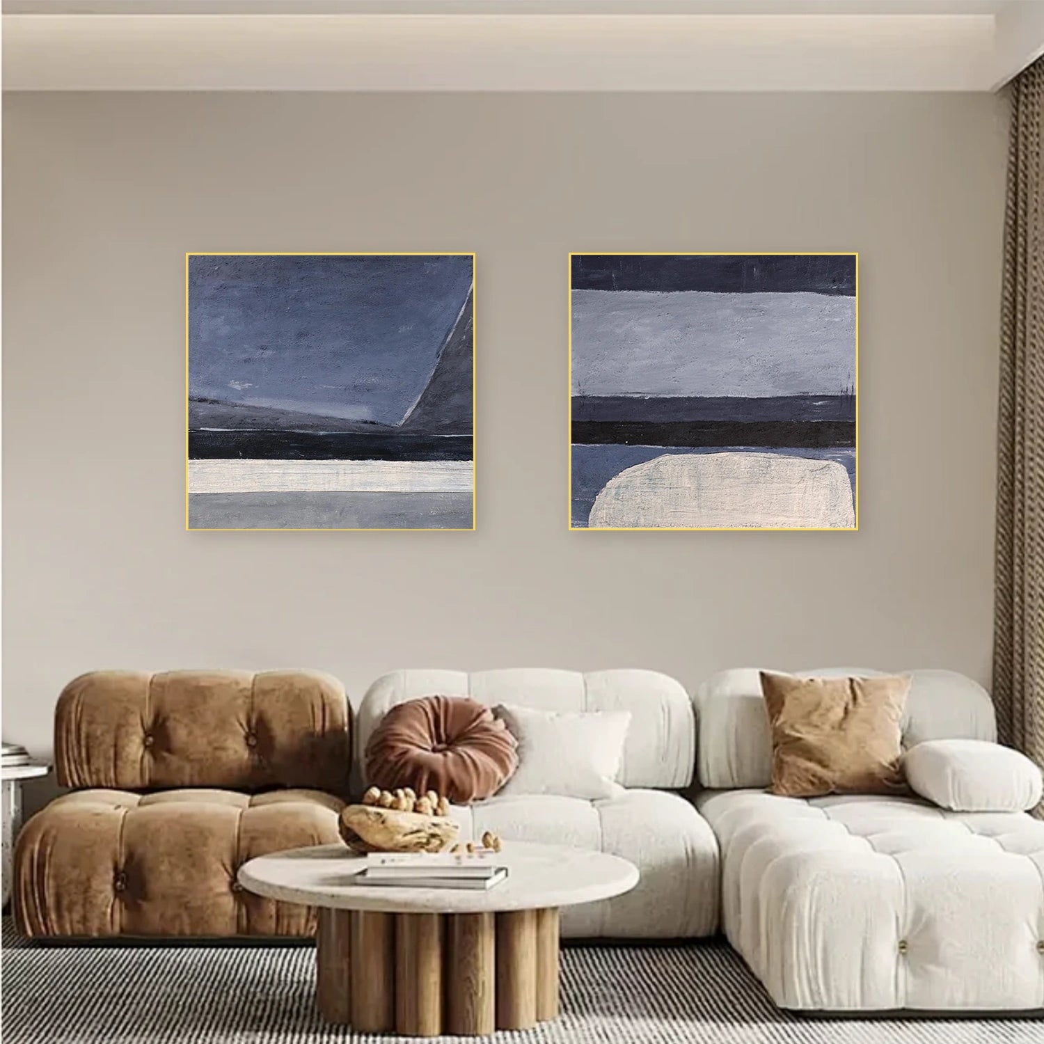 Abstract Square Set of 2 Wall Art #AB 499