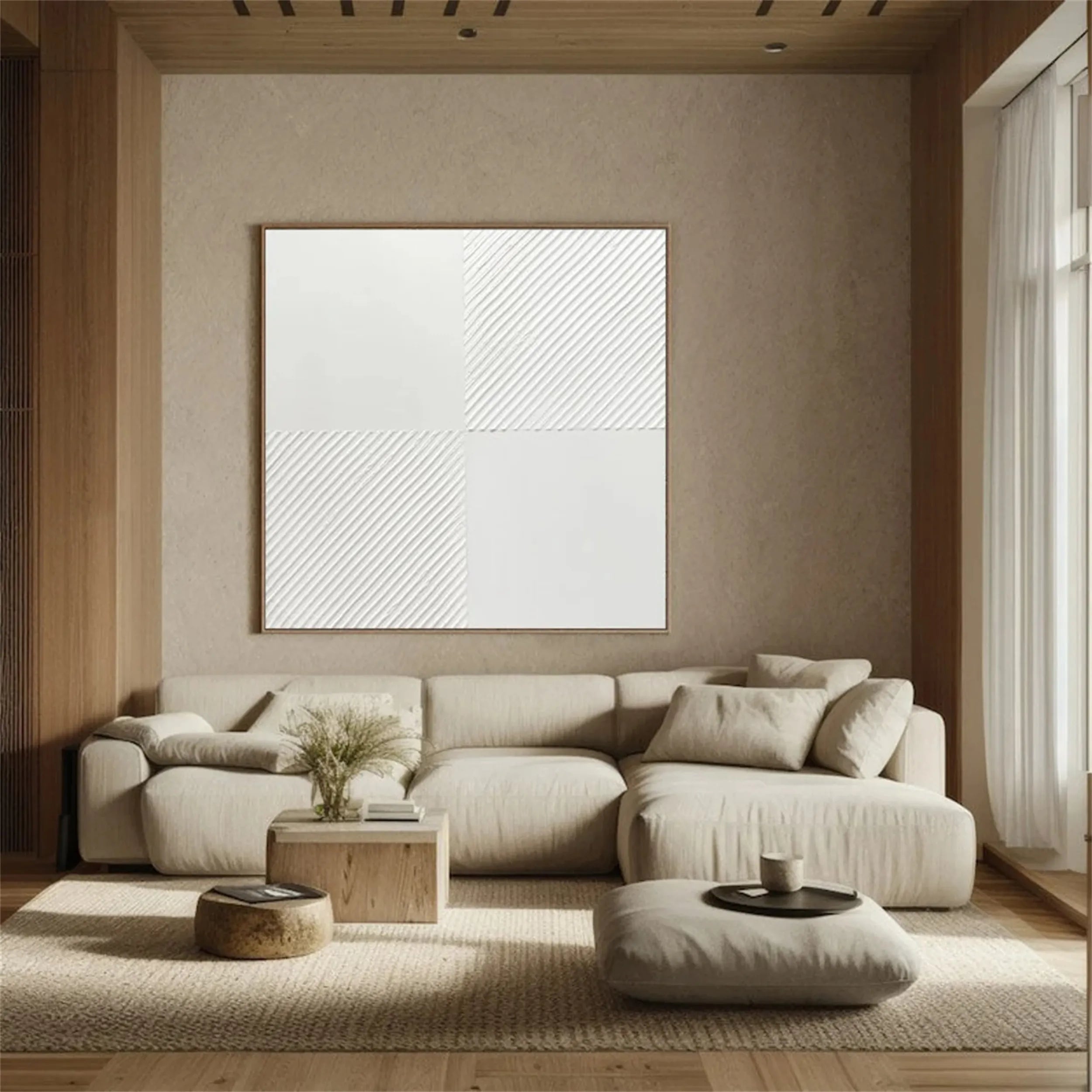 White Minimalist Textured Painting Canvas #MM202