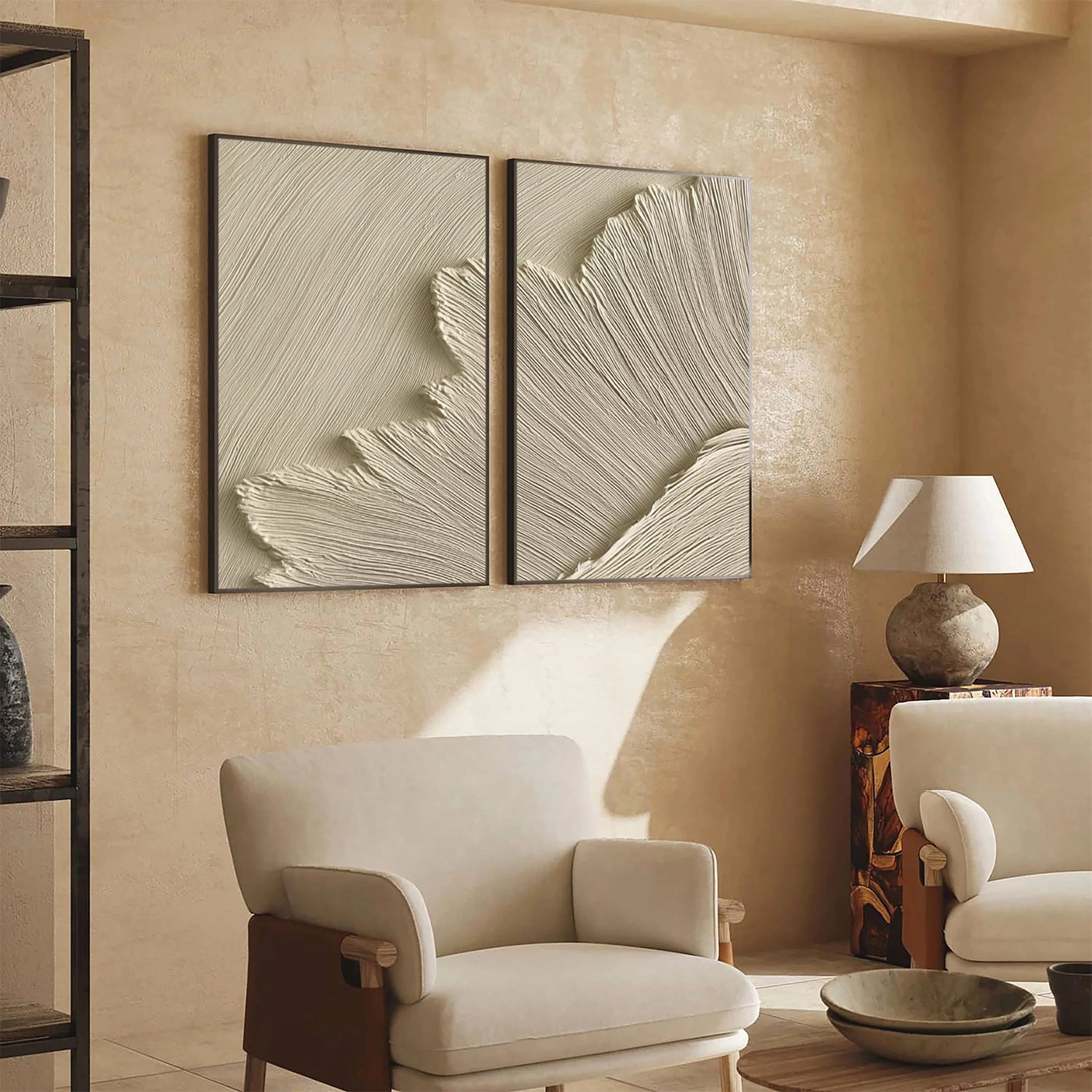Ocean And Sky Abstract Texture Canvas Art Set of 2 #OS376