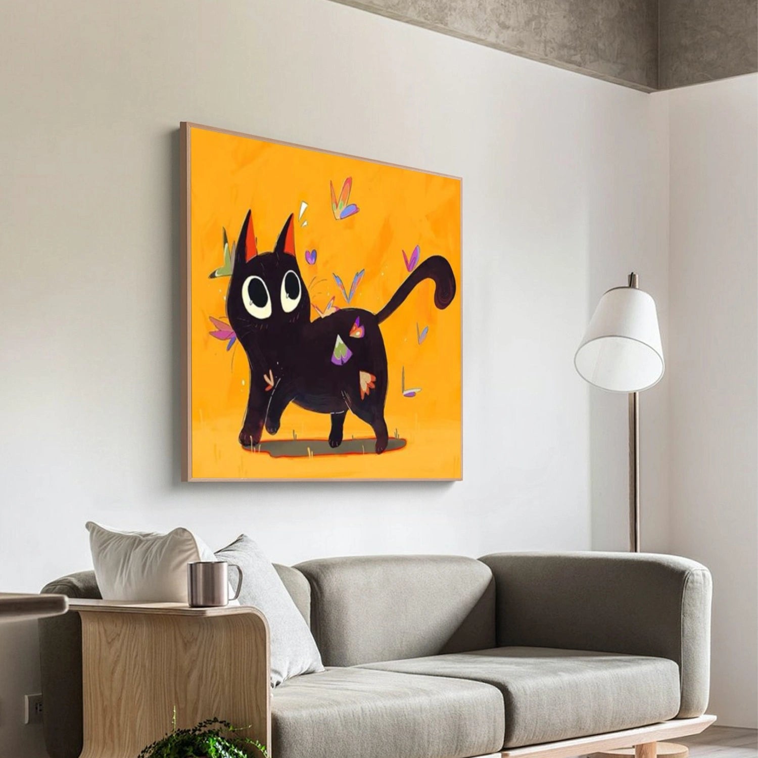 Abstract Cat Animal Canvas Art #AP180