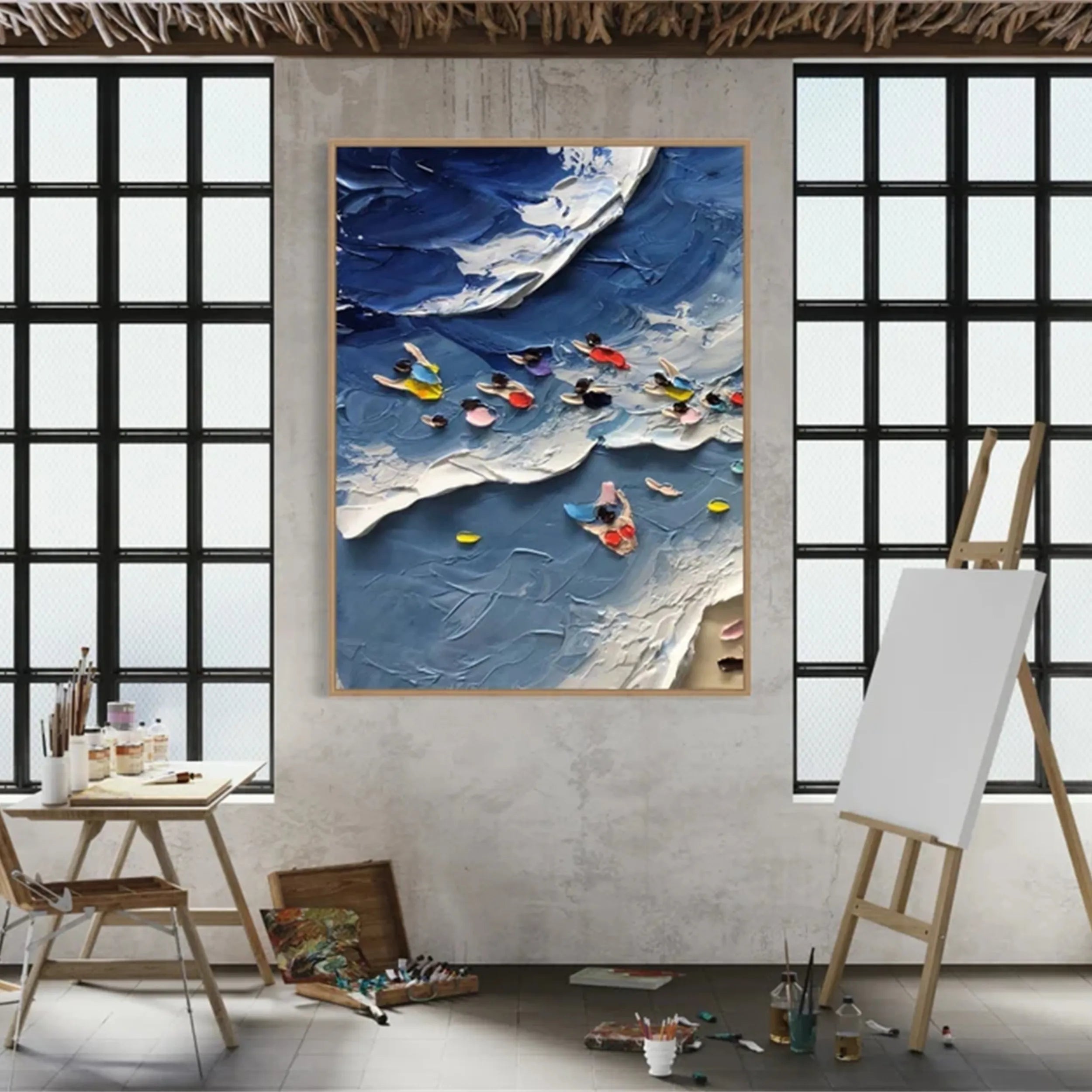 Seascape and Snowy Peak Painting #SP029