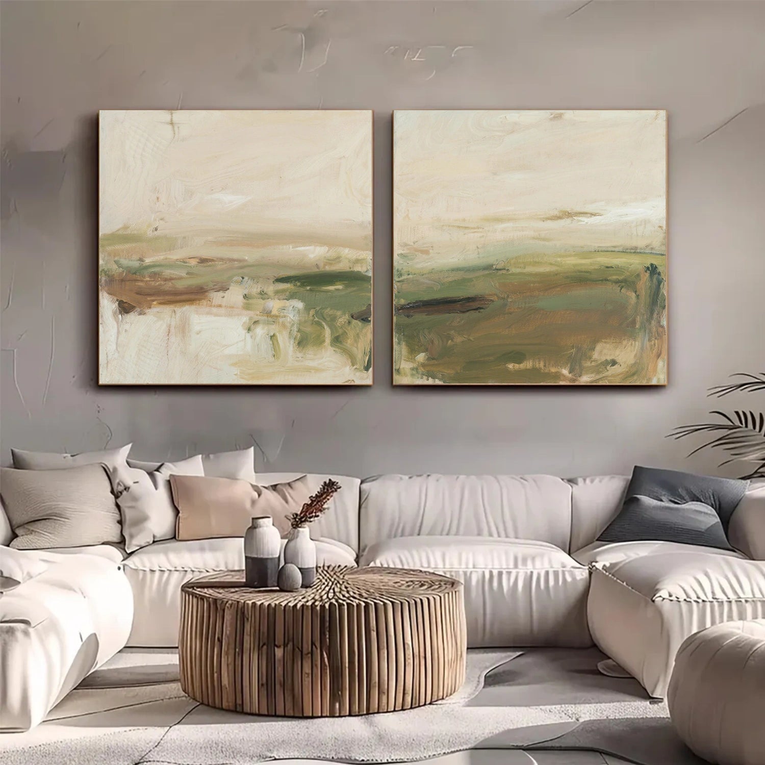 Abstract Textured Square Set of 2 Wall Art #AB 536