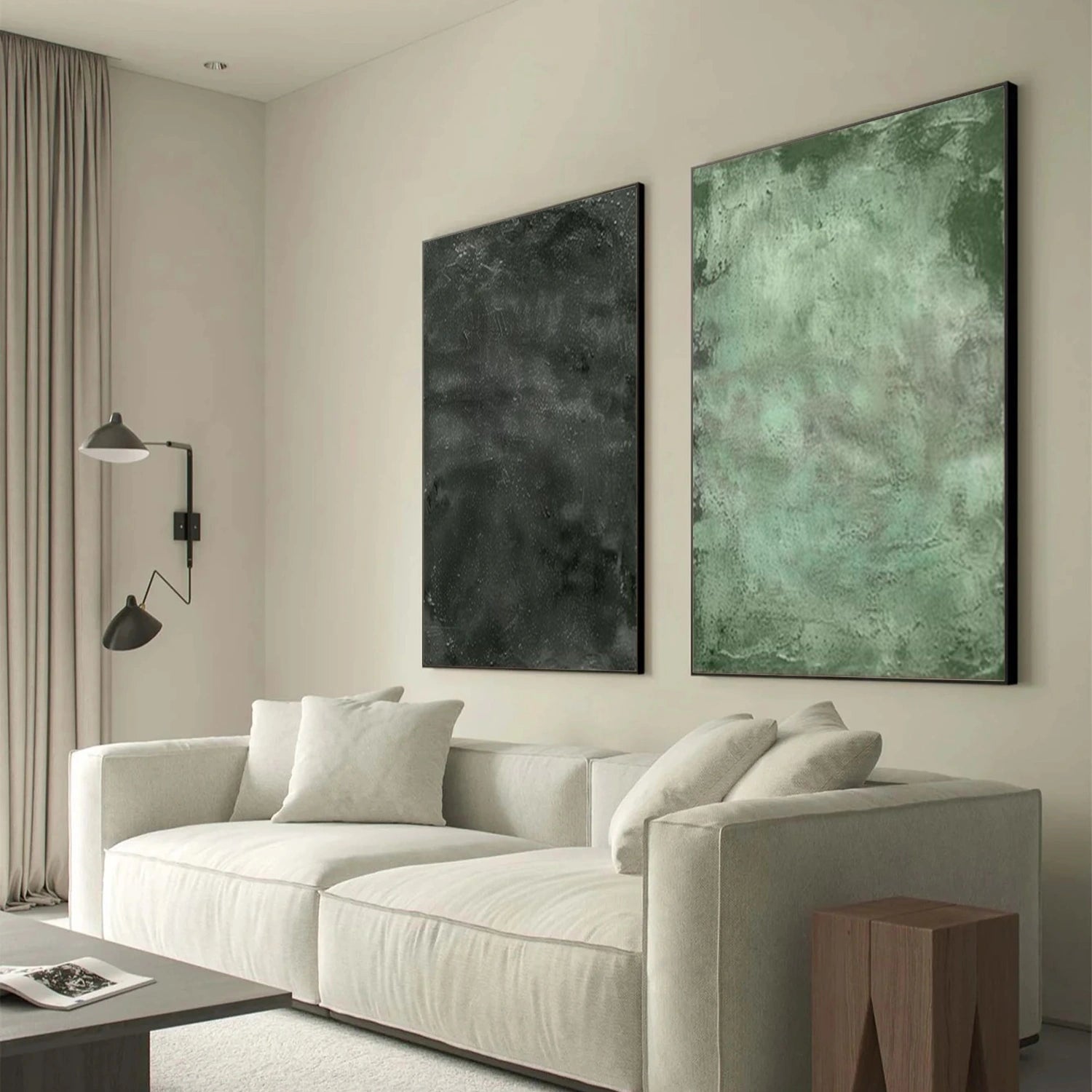 Green Wabi Sabi Wall Art Set of 2 # WS420