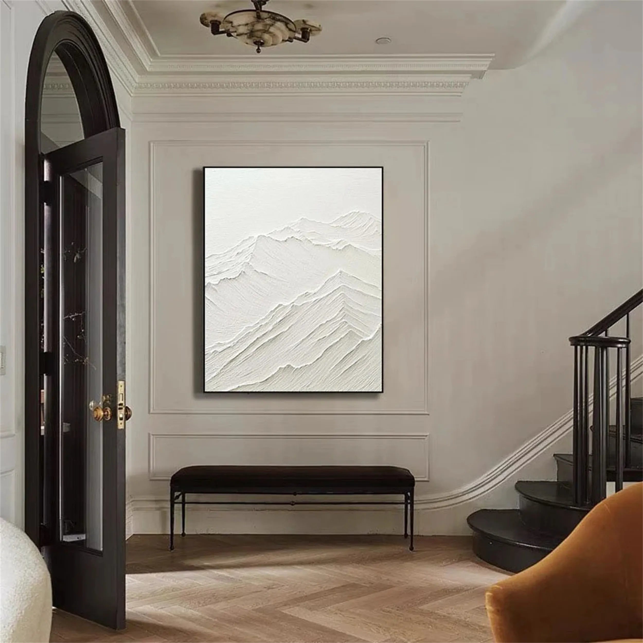 White Minimalist Textured Painting Canvas #MM192