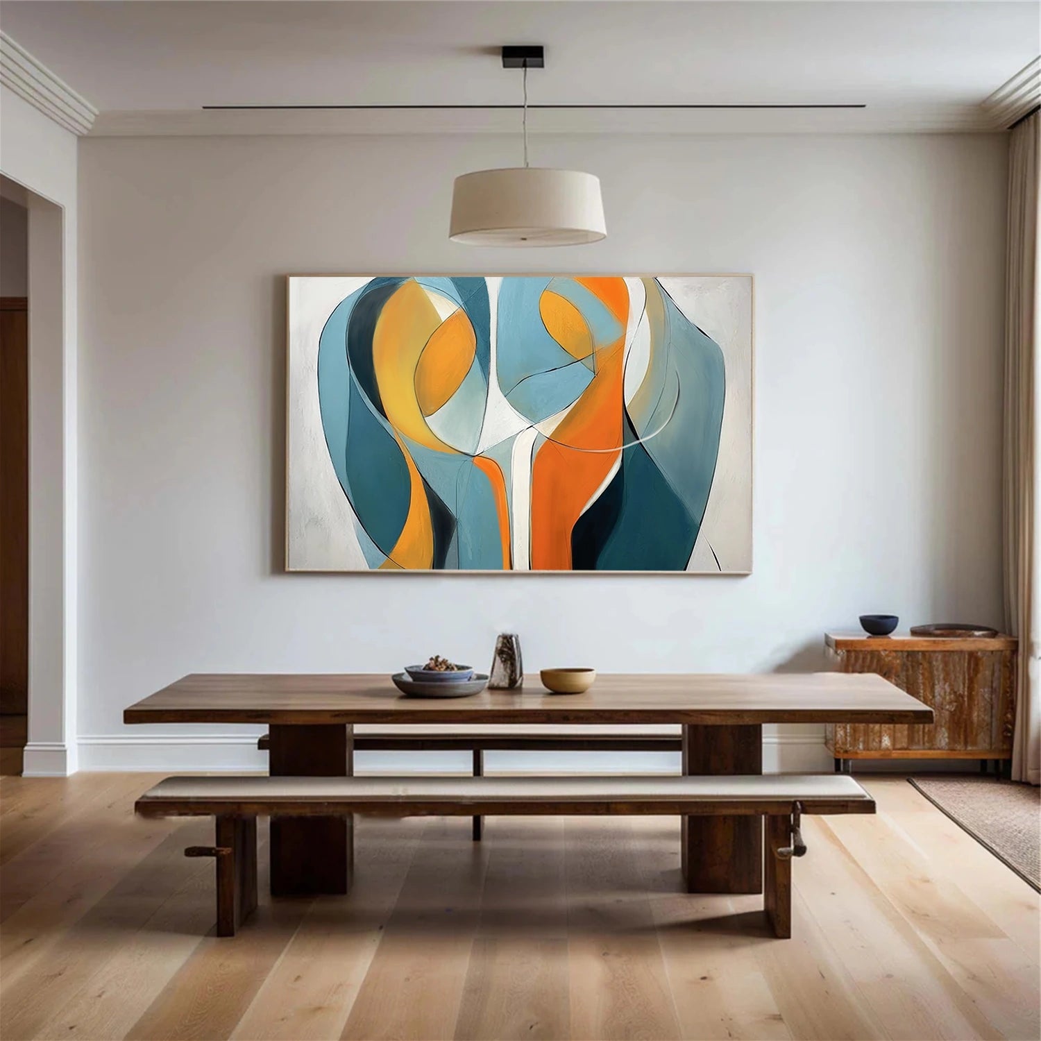 Contemporary Abstract Minimalist Square Set of 2 Wall Art #CW036