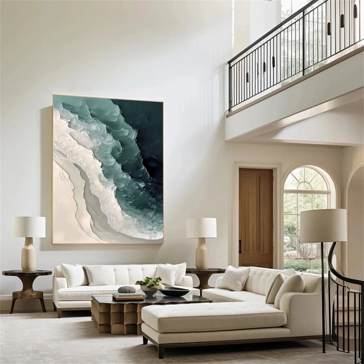 Ocean And Sky Abstract Textured Canvas Art #OS 301