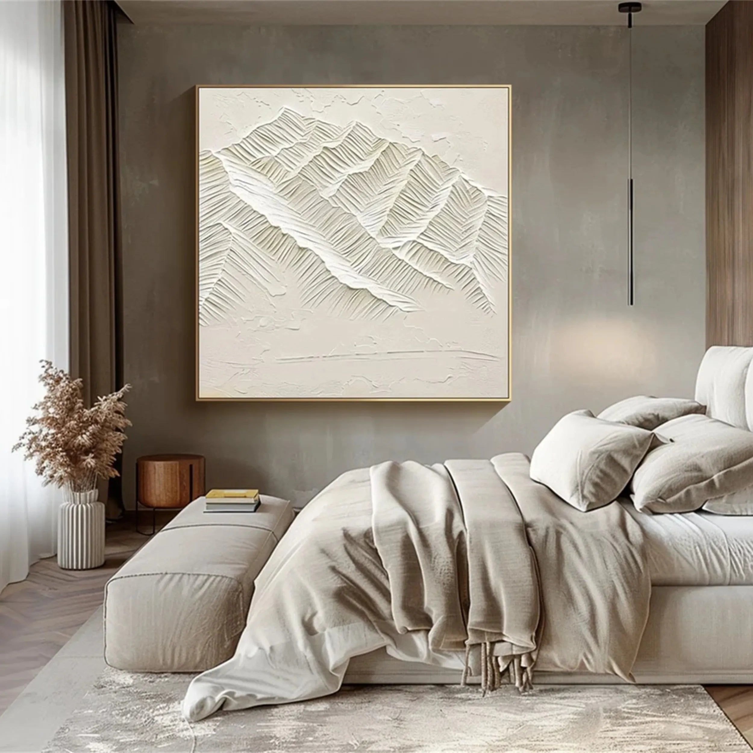 Beige Minimalist Textured Wall Art #MM262