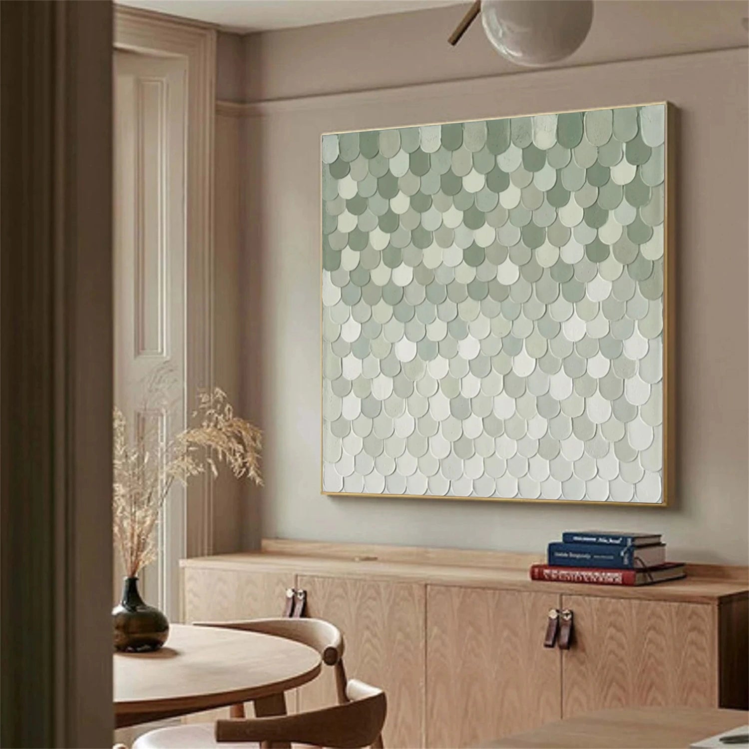 Blue & White Abstract Textured Wall Art #BG140