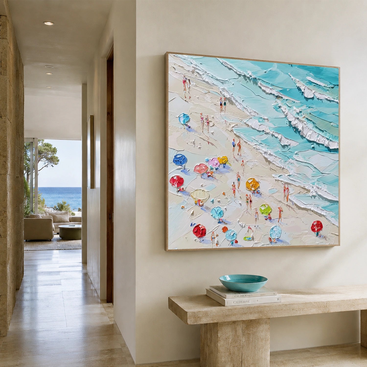 Ocean And Sky Abstract Texture Canvas Art #OS426