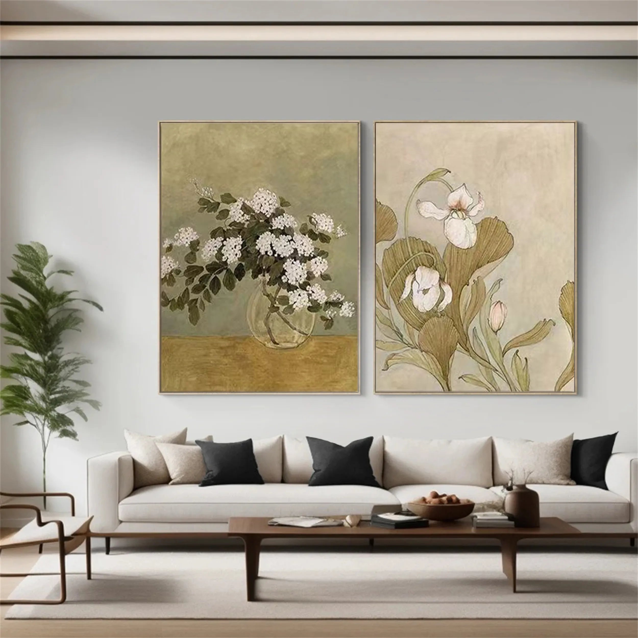 Flower And Tree Painting Set of 2 #FT 066